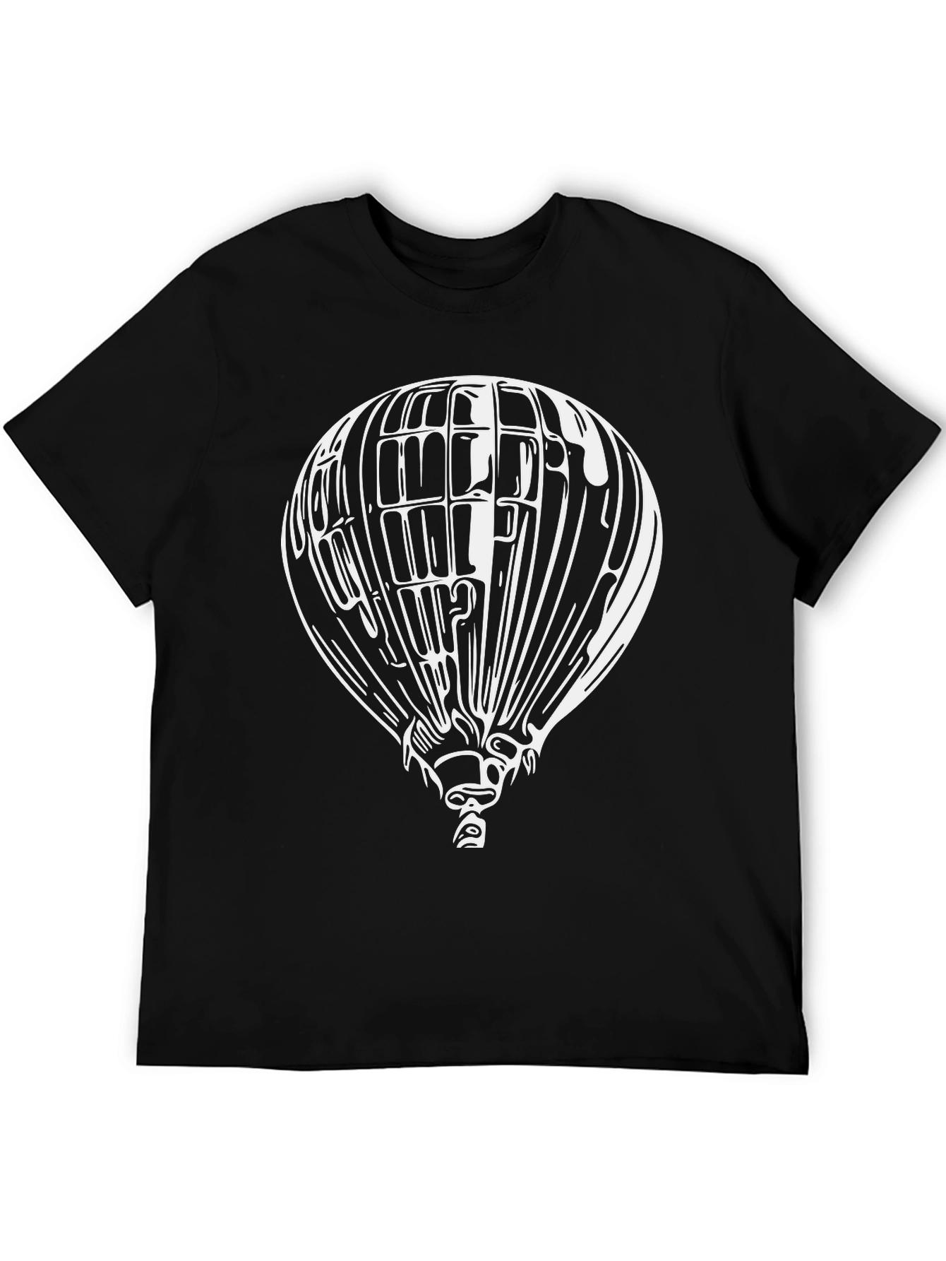 Air Balloon Graphic Tee - Black Cotton Blend