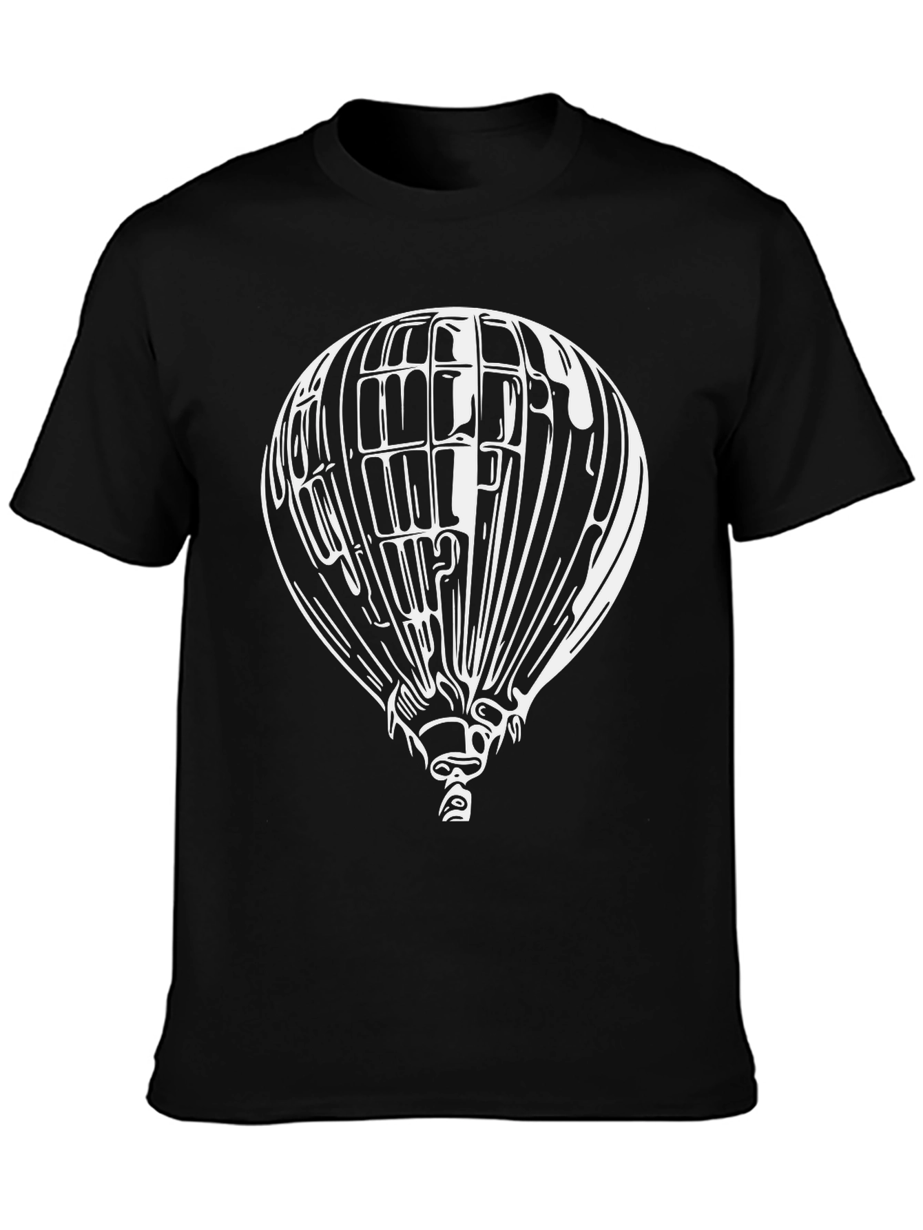 Air Balloon Graphic Tee - Black Cotton Blend