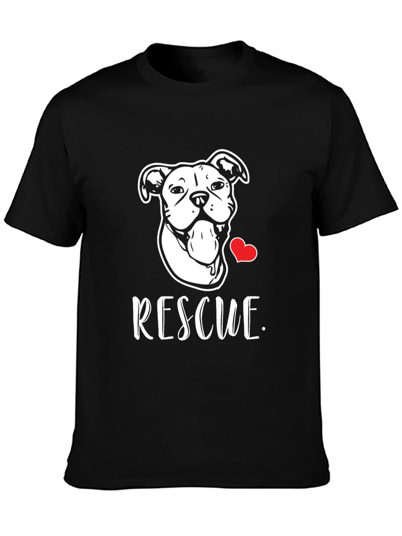 Rescue Dog T-Shirt - Heart & Pittie Design