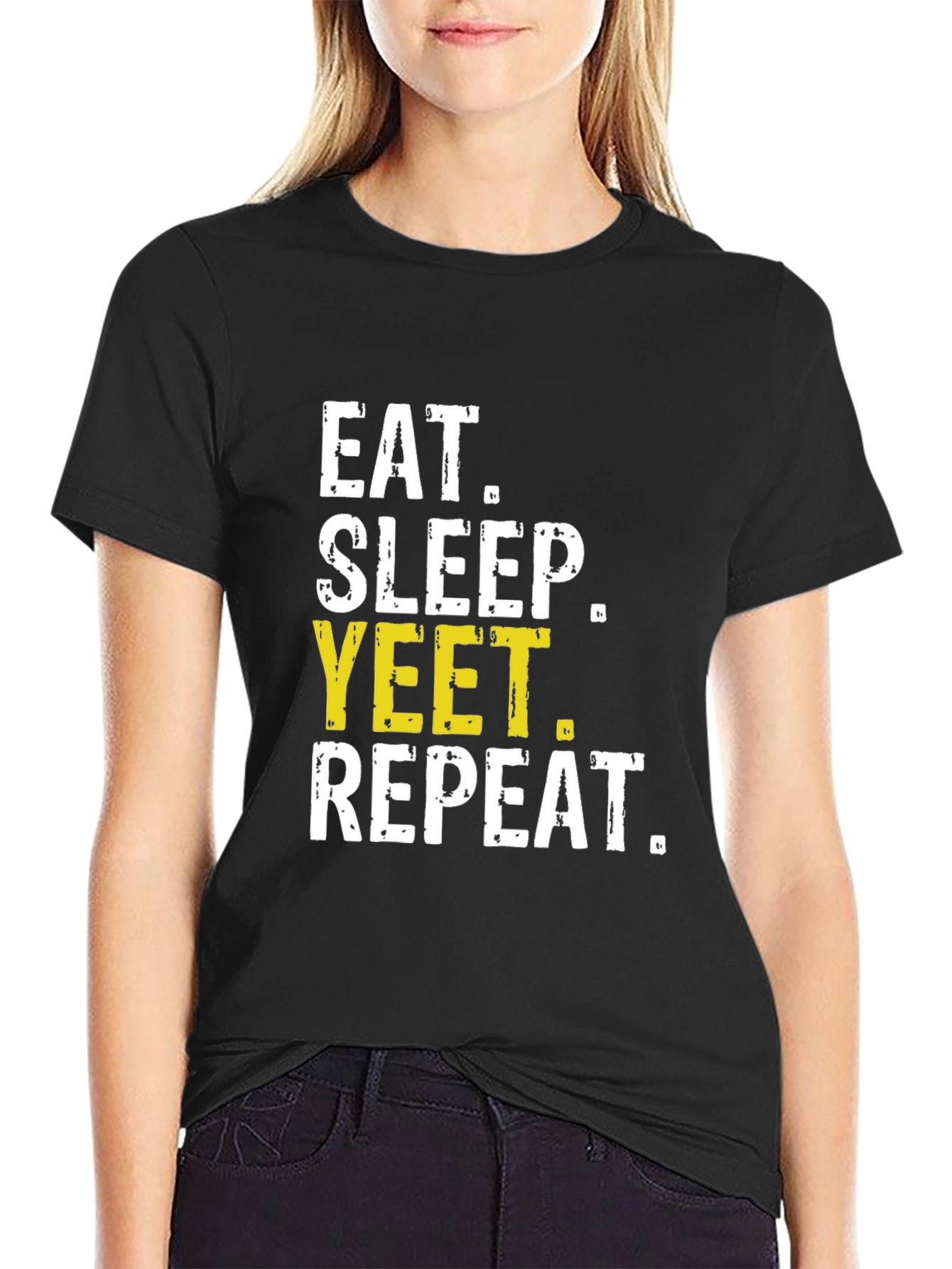 Eat Sleep Yeet Repeat T-Shirt Funny Meme Tee