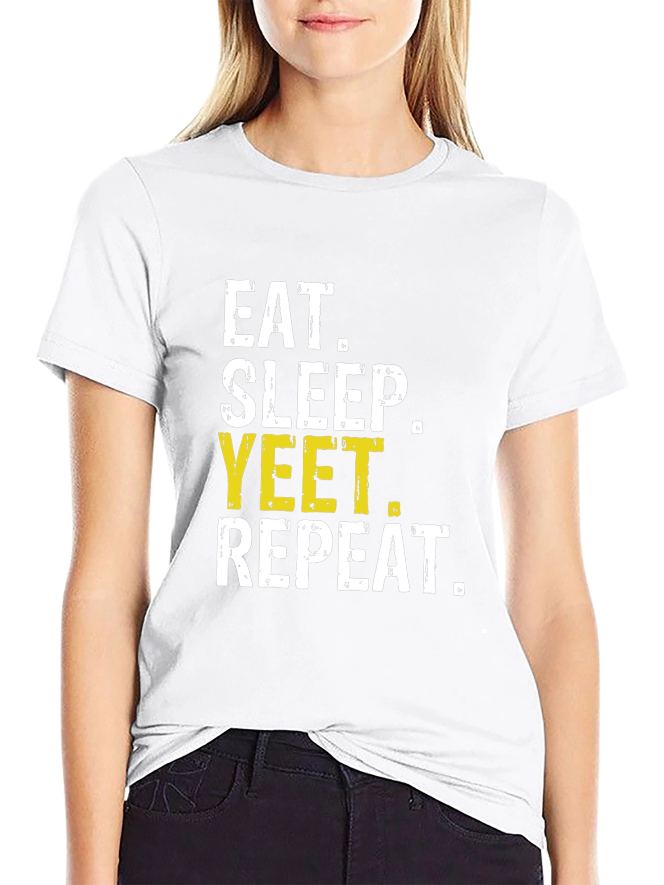 Eat Sleep Yeet Repeat T-Shirt Funny Meme Tee