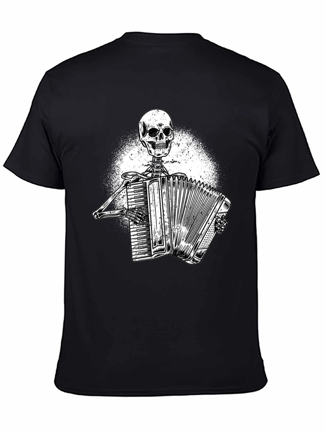 Skeleton Accordion Player Graphic Tee