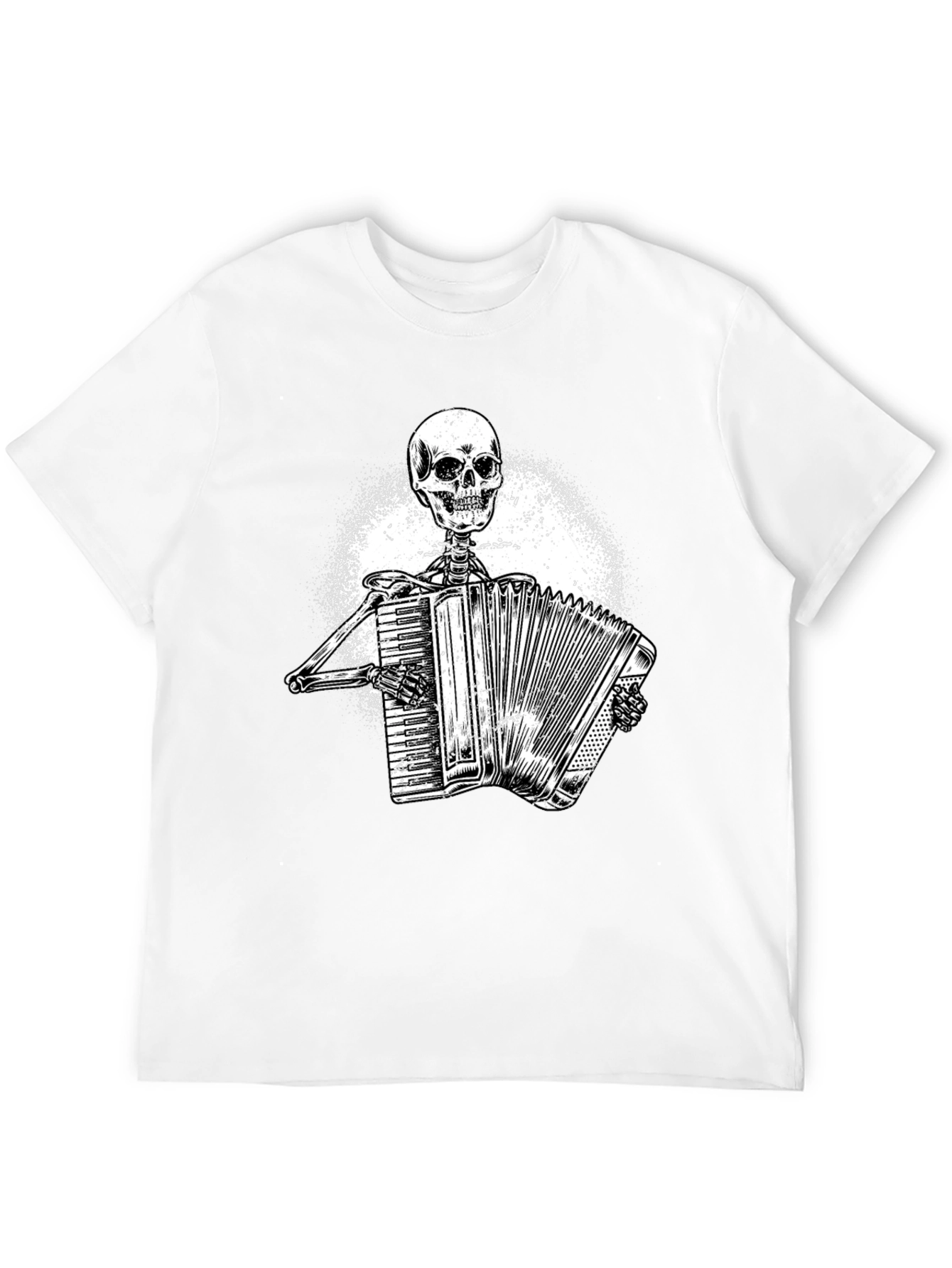 Skeleton Accordion Player Graphic Tee