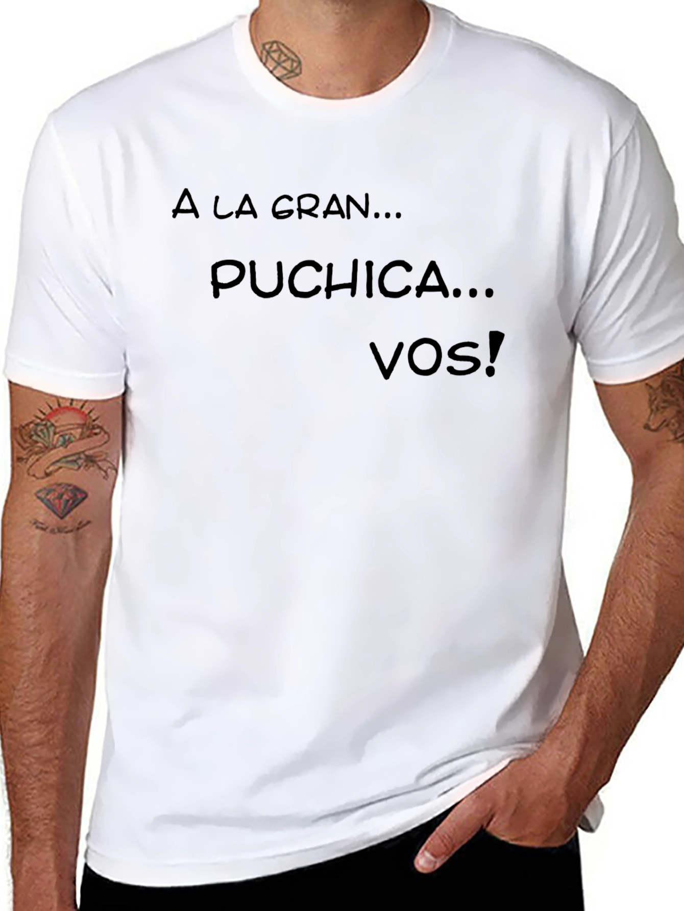 Humorous A La Gran...Puchica...Vos! Black T-Shirt