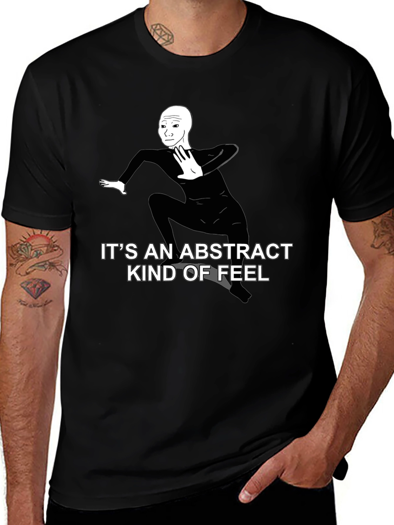 Abstract Feel Graphic Tee - Black Cotton T-Shirt