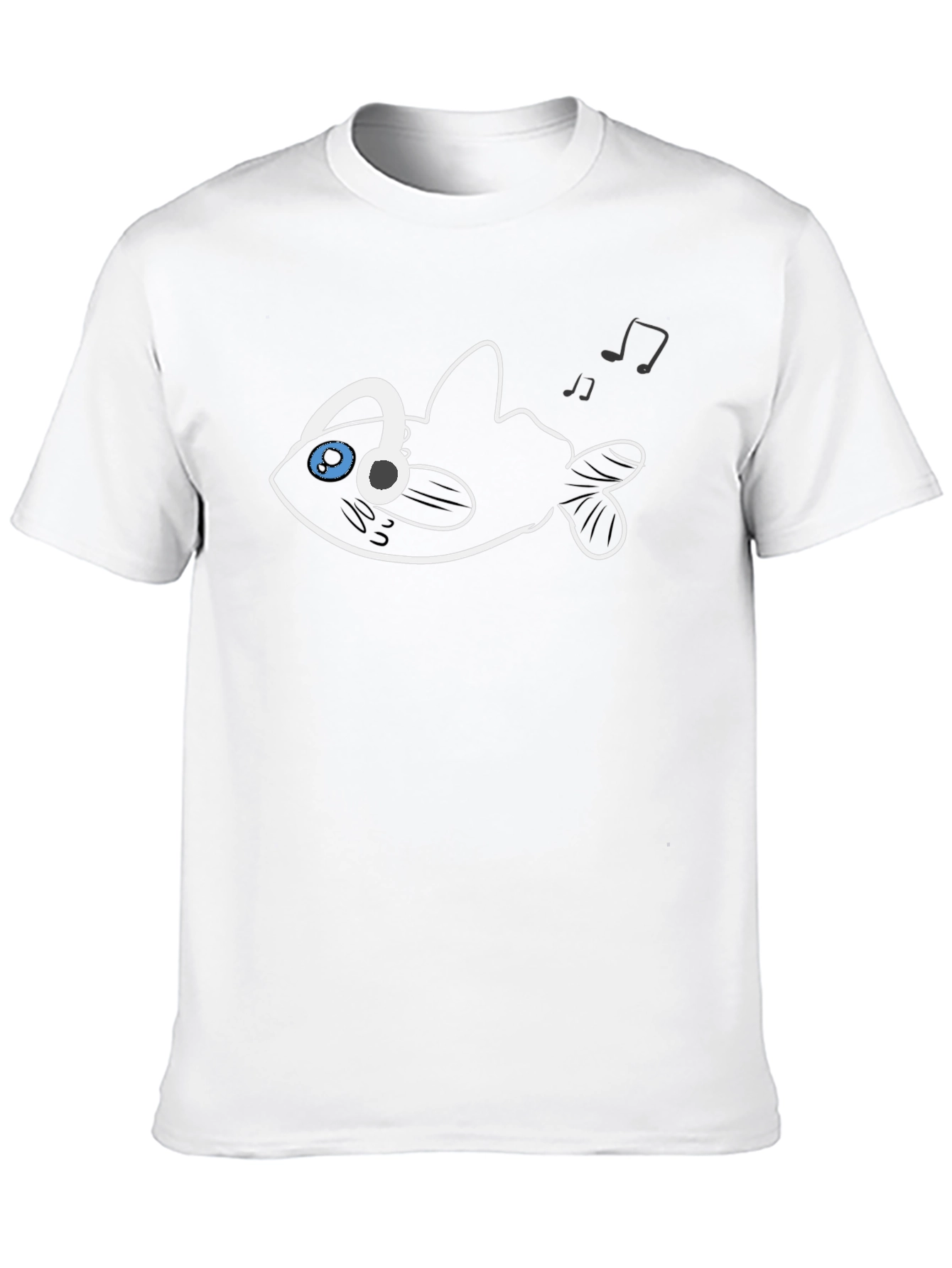 DJ Fish Graphic Tee - Black Cotton T-Shirt