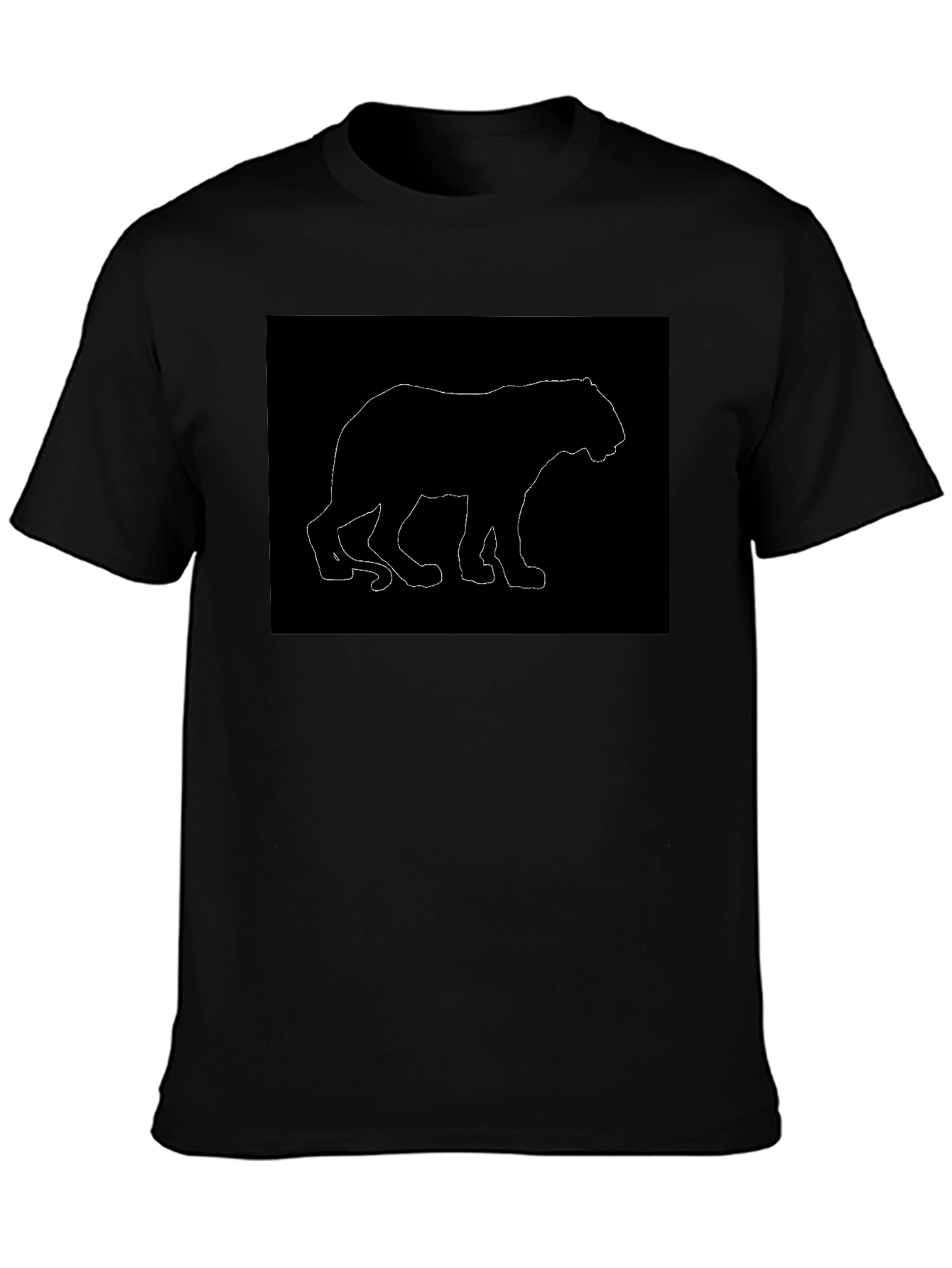 Bear Silhouette Graphic Tee - Black Casual Shirt