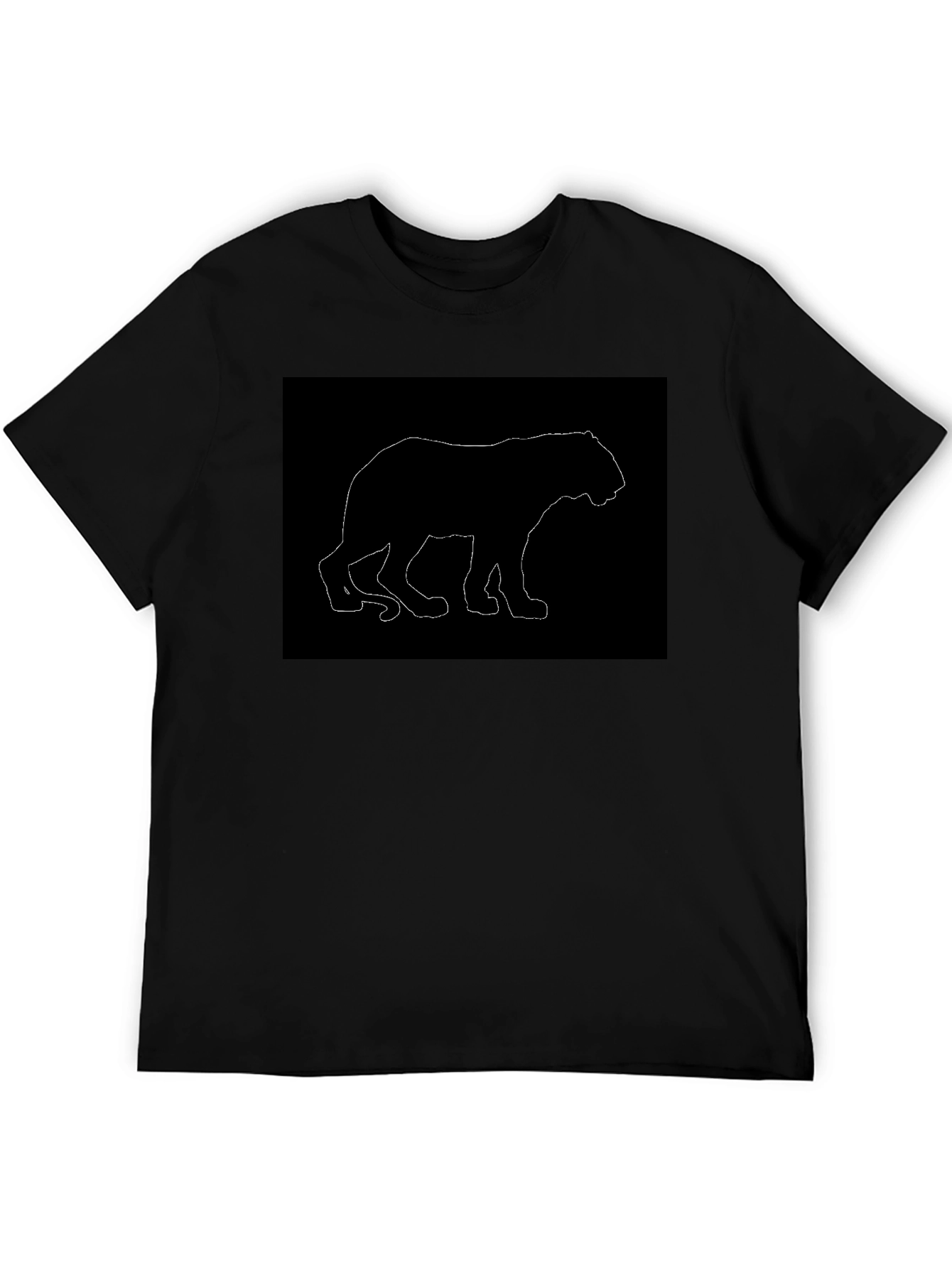 Bear Silhouette Graphic Tee - Black Casual Shirt