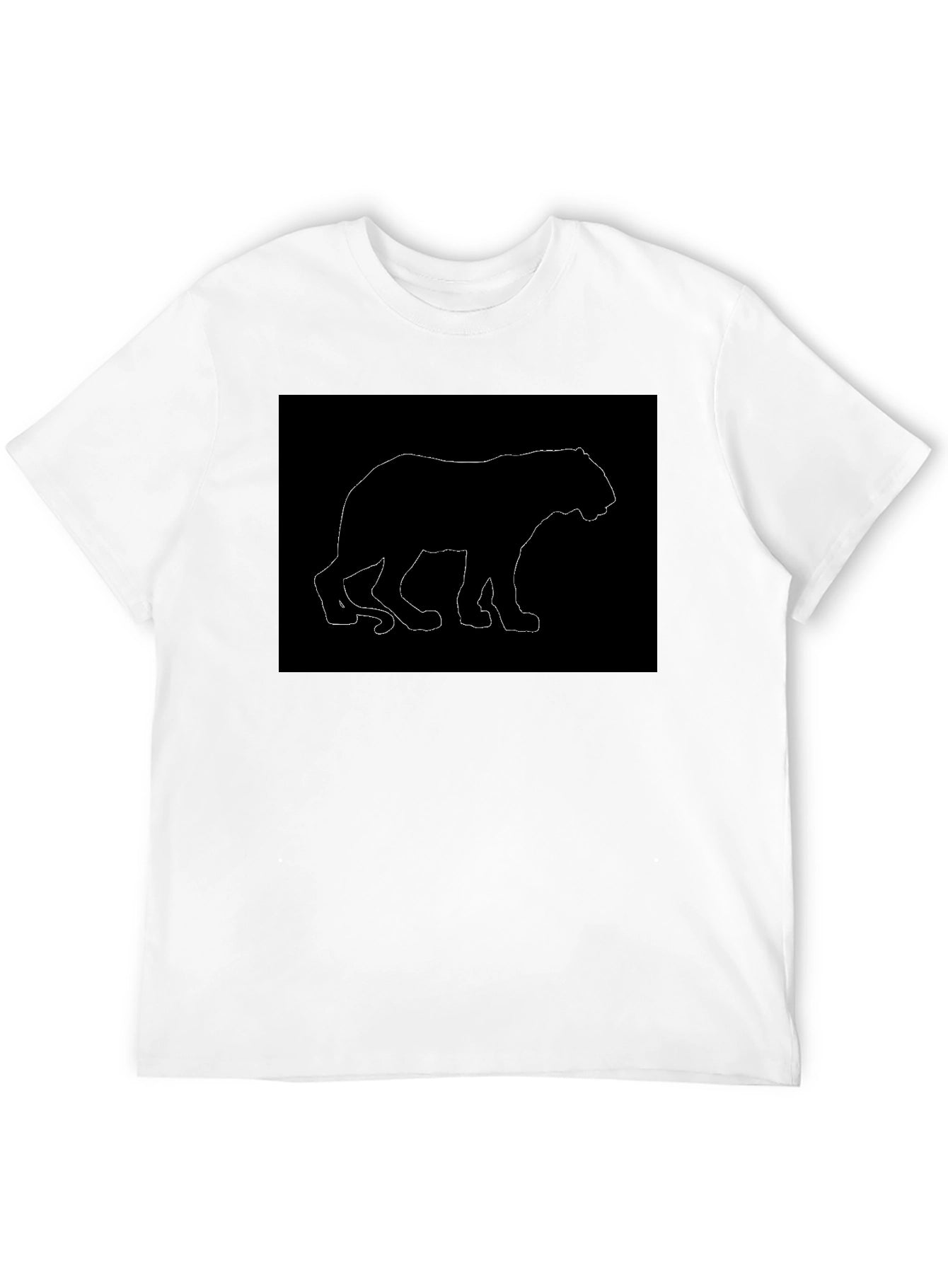 Bear Silhouette Graphic Tee - Black Casual Shirt