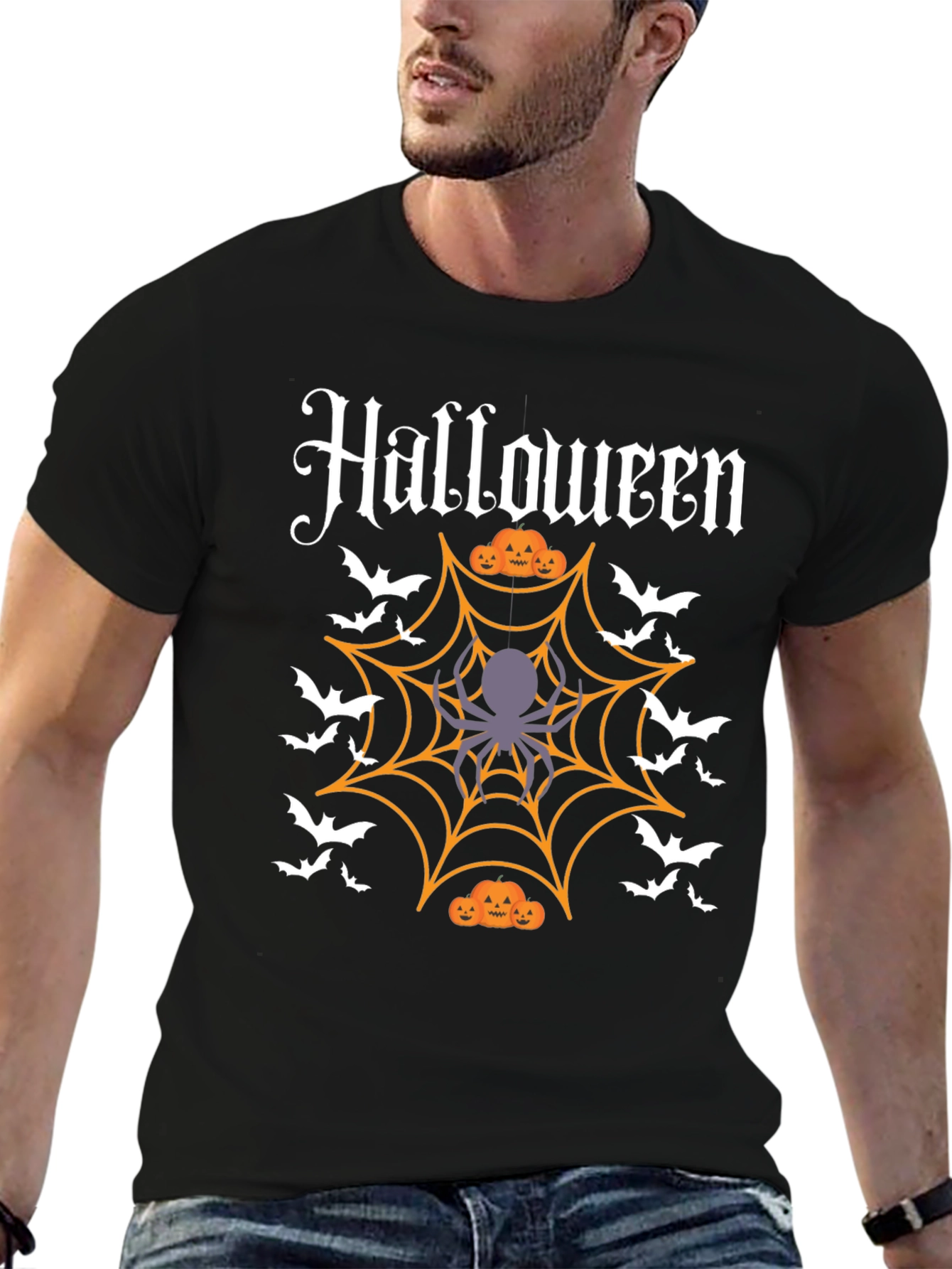 Halloween Spider Web Graphic Tee