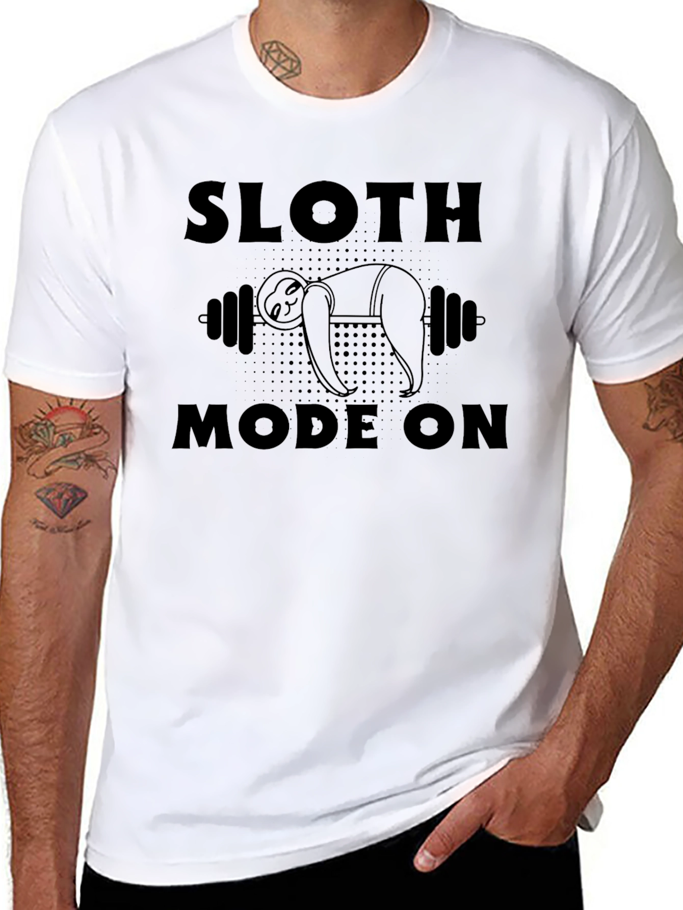 Sloth Mode On Black Graphic T-Shirt