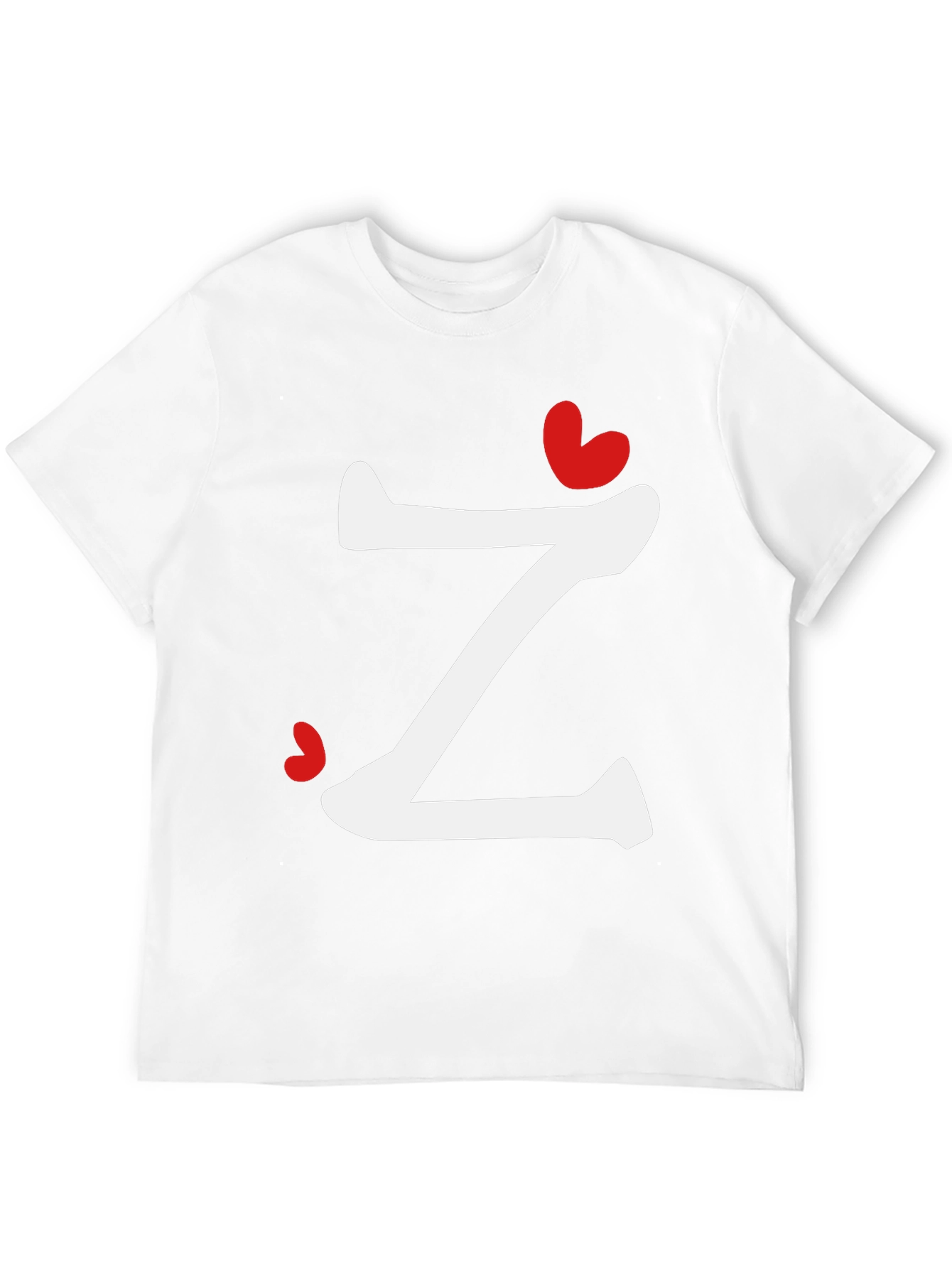 Letter Z Heart Graphic T-Shirt - Modern Casual Tee
