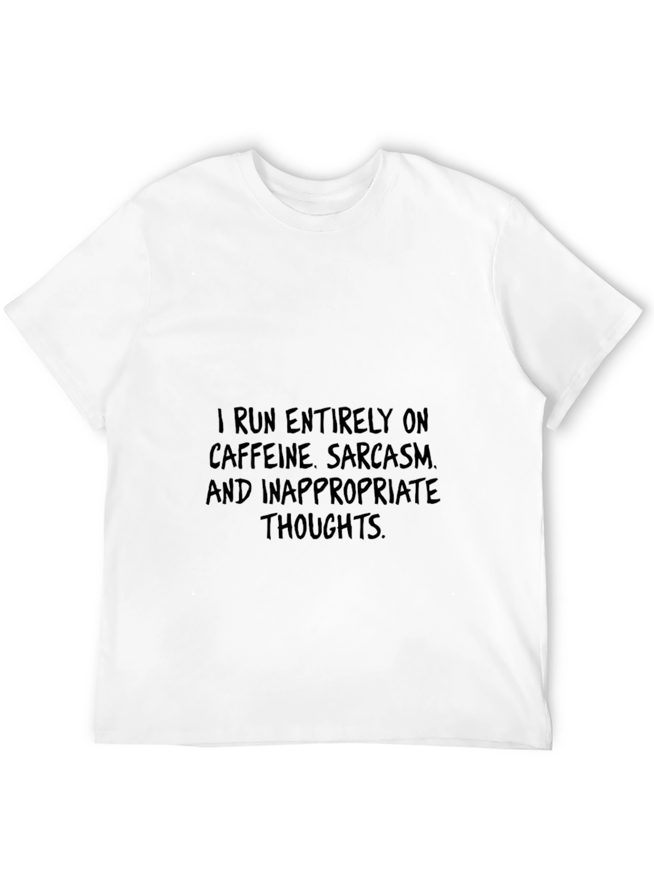 Caffeine Sarcasm Inappropriate Thoughts Black T-Shirt