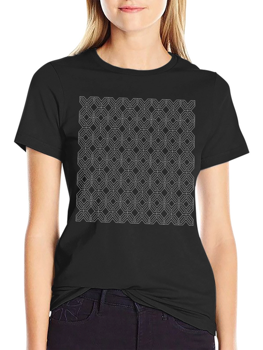 Geometric Pattern Black Tee