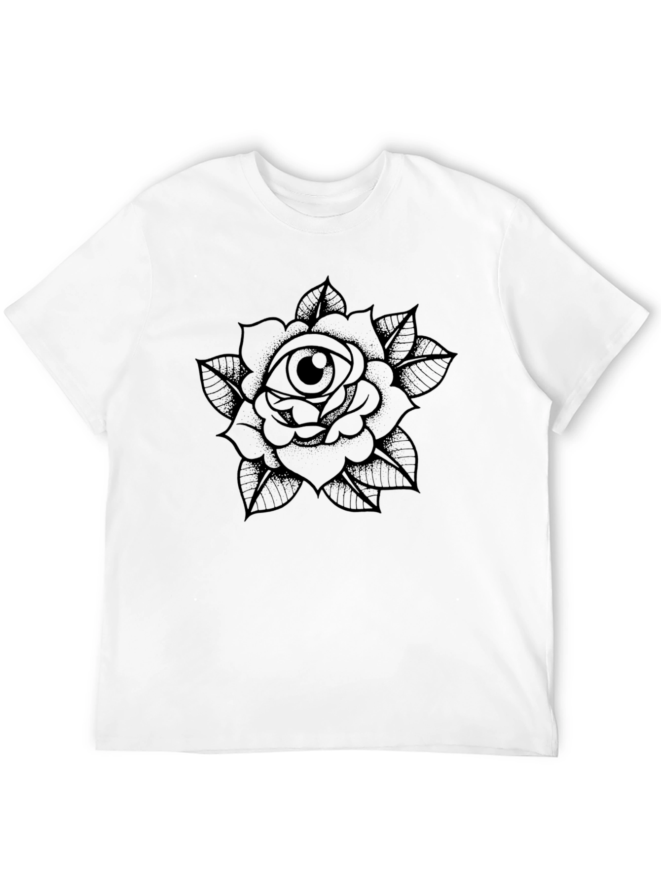 Eye Rose Graphic Black T-Shirt