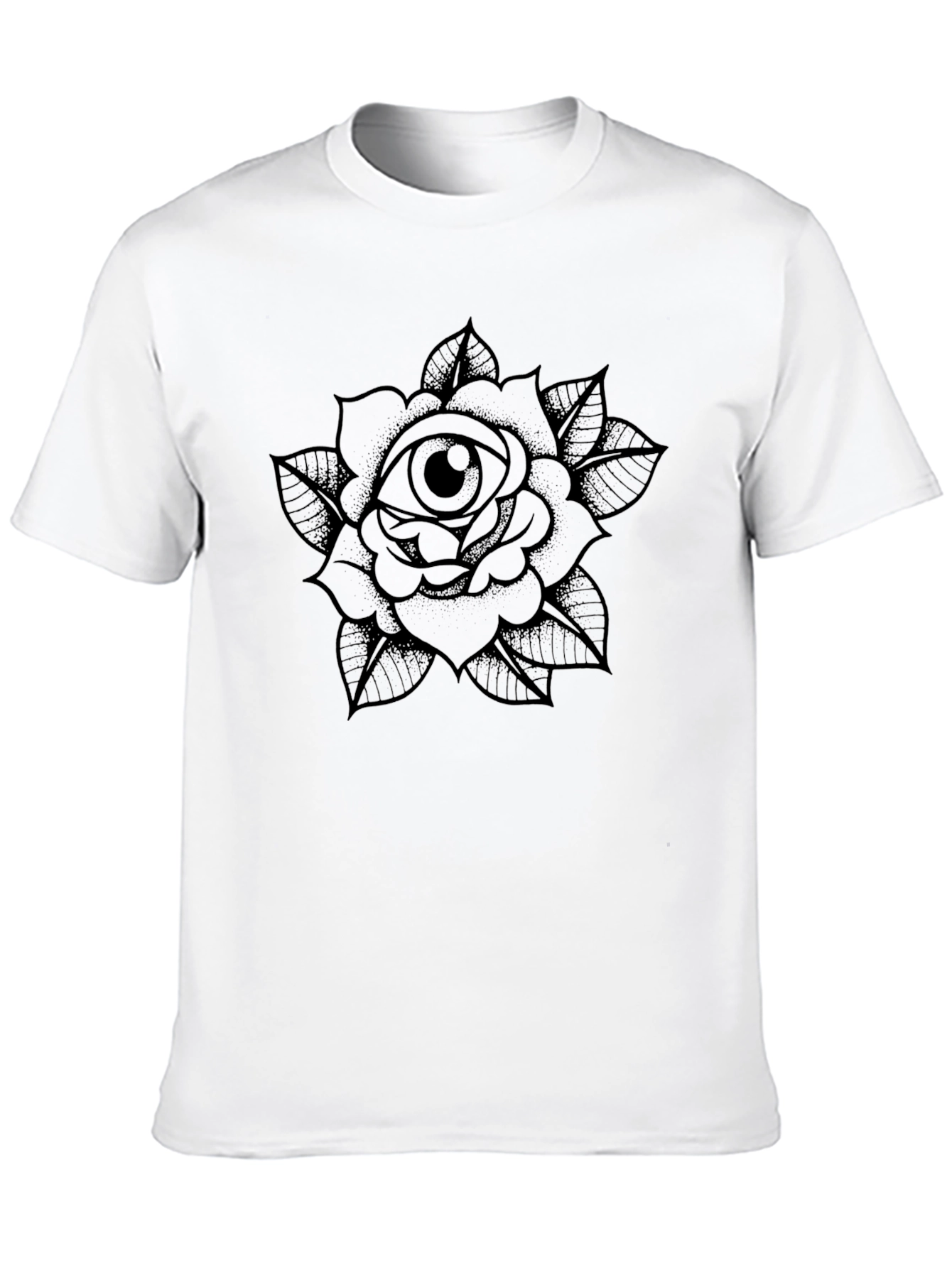 Eye Rose Graphic Black T-Shirt
