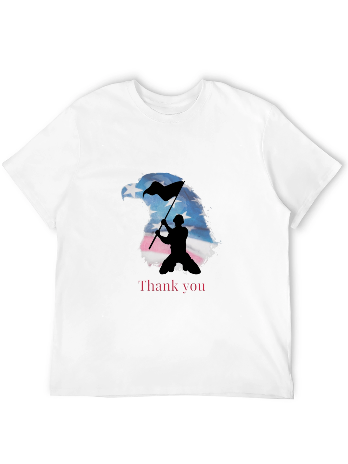 Patriotic Eagle Soldier Graphic Tee - Thank You