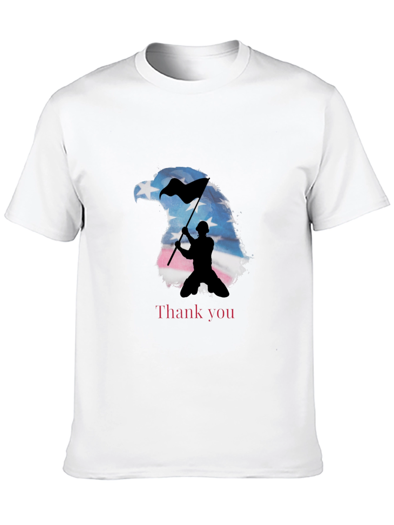 Patriotic Eagle Soldier Graphic Tee - Thank You