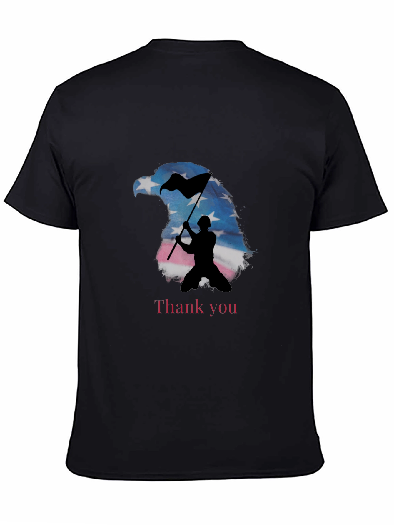 Patriotic Eagle Soldier Graphic Tee - Thank You