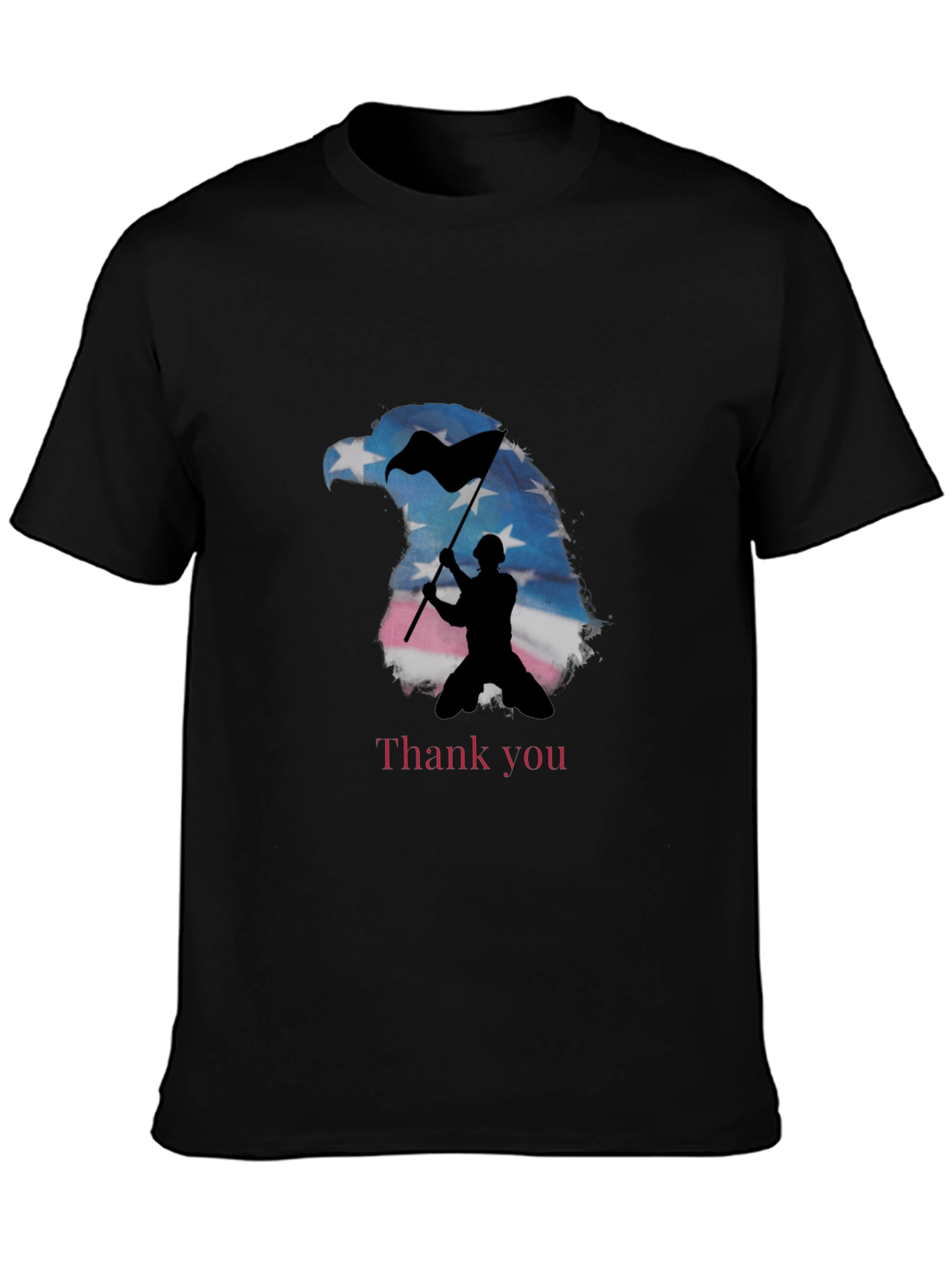 Patriotic Eagle Soldier Graphic Tee - Thank You
