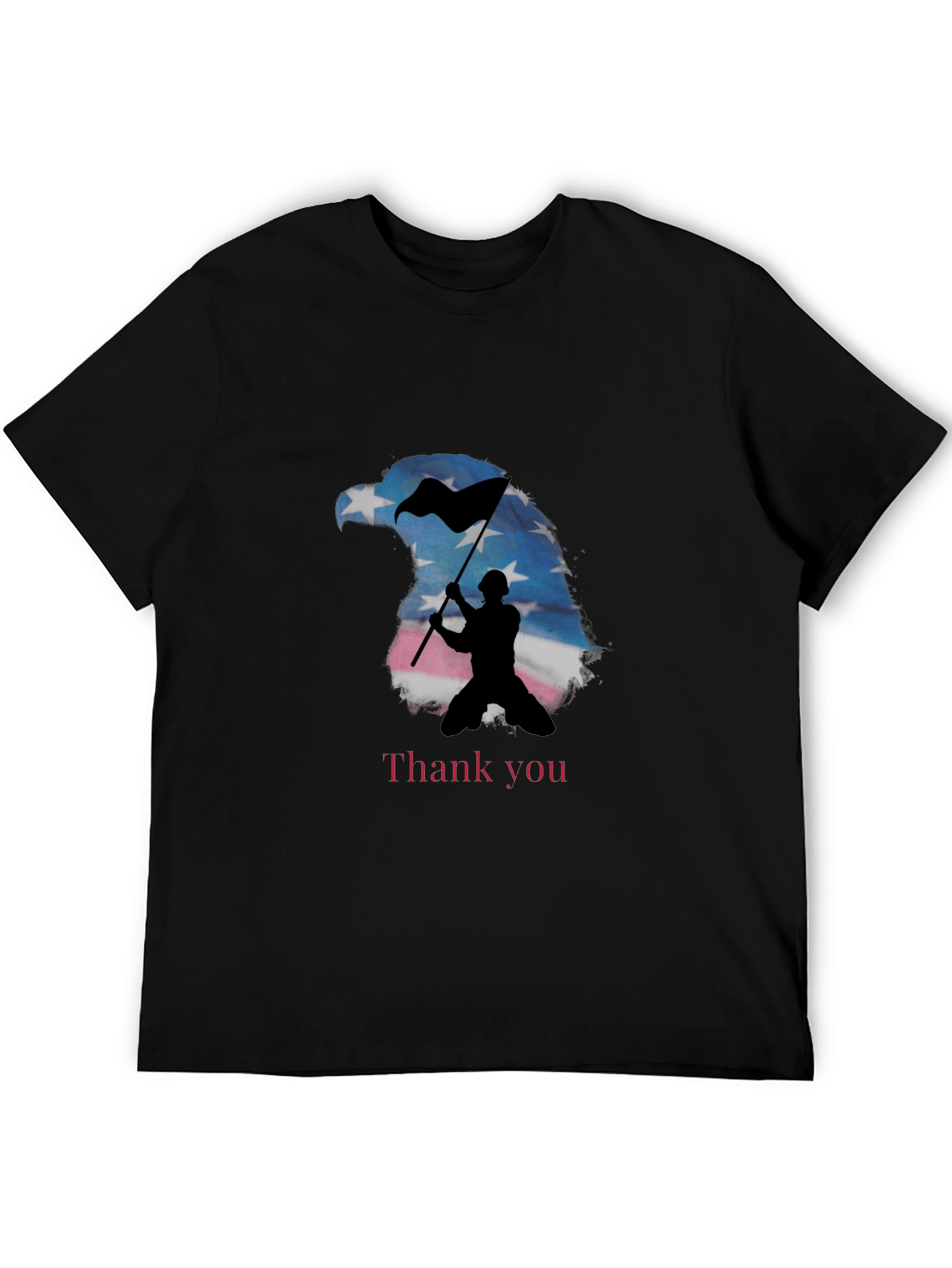 Patriotic Eagle Soldier Graphic Tee - Thank You
