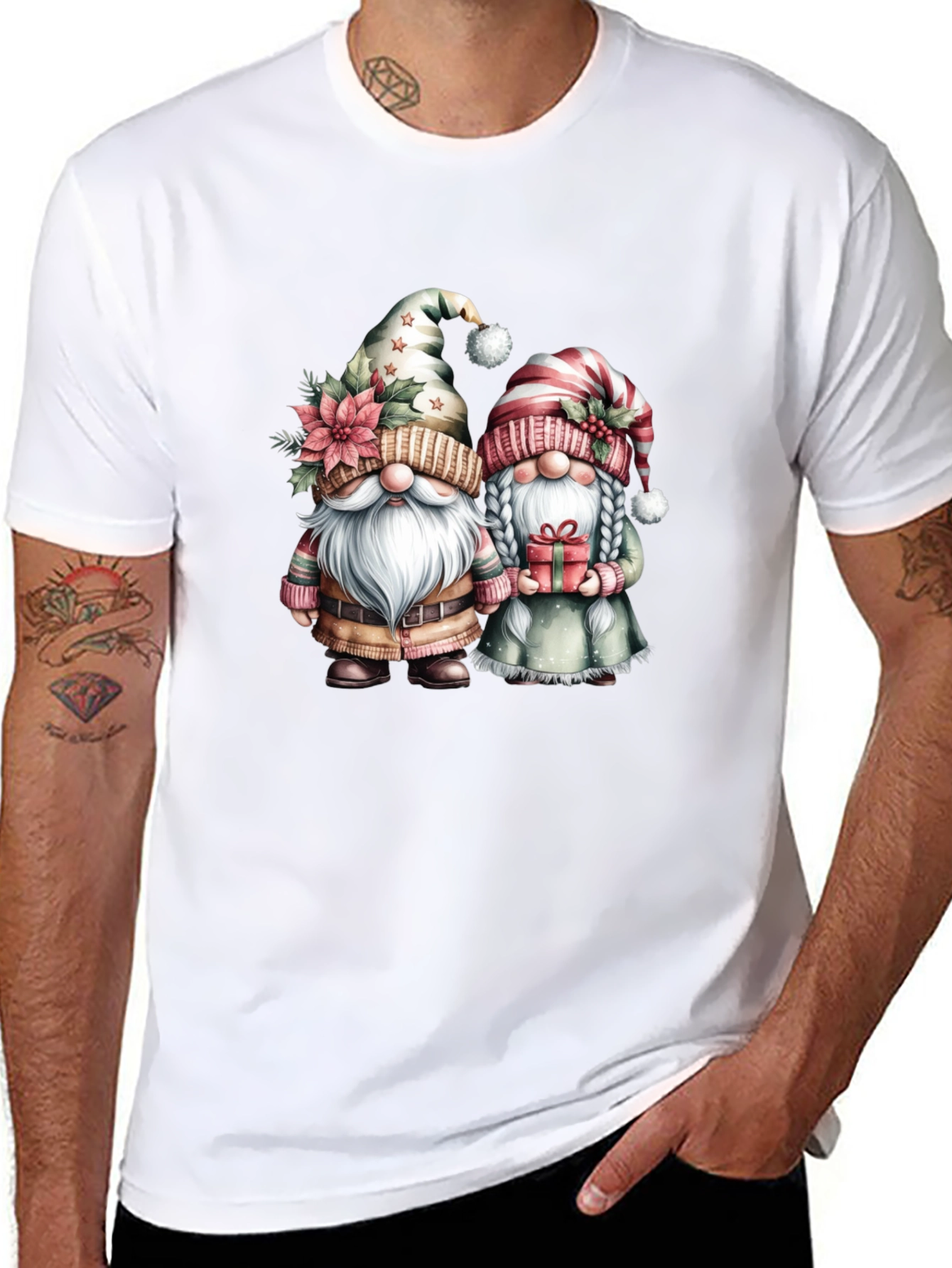Festive Gnome Couple T-Shirt