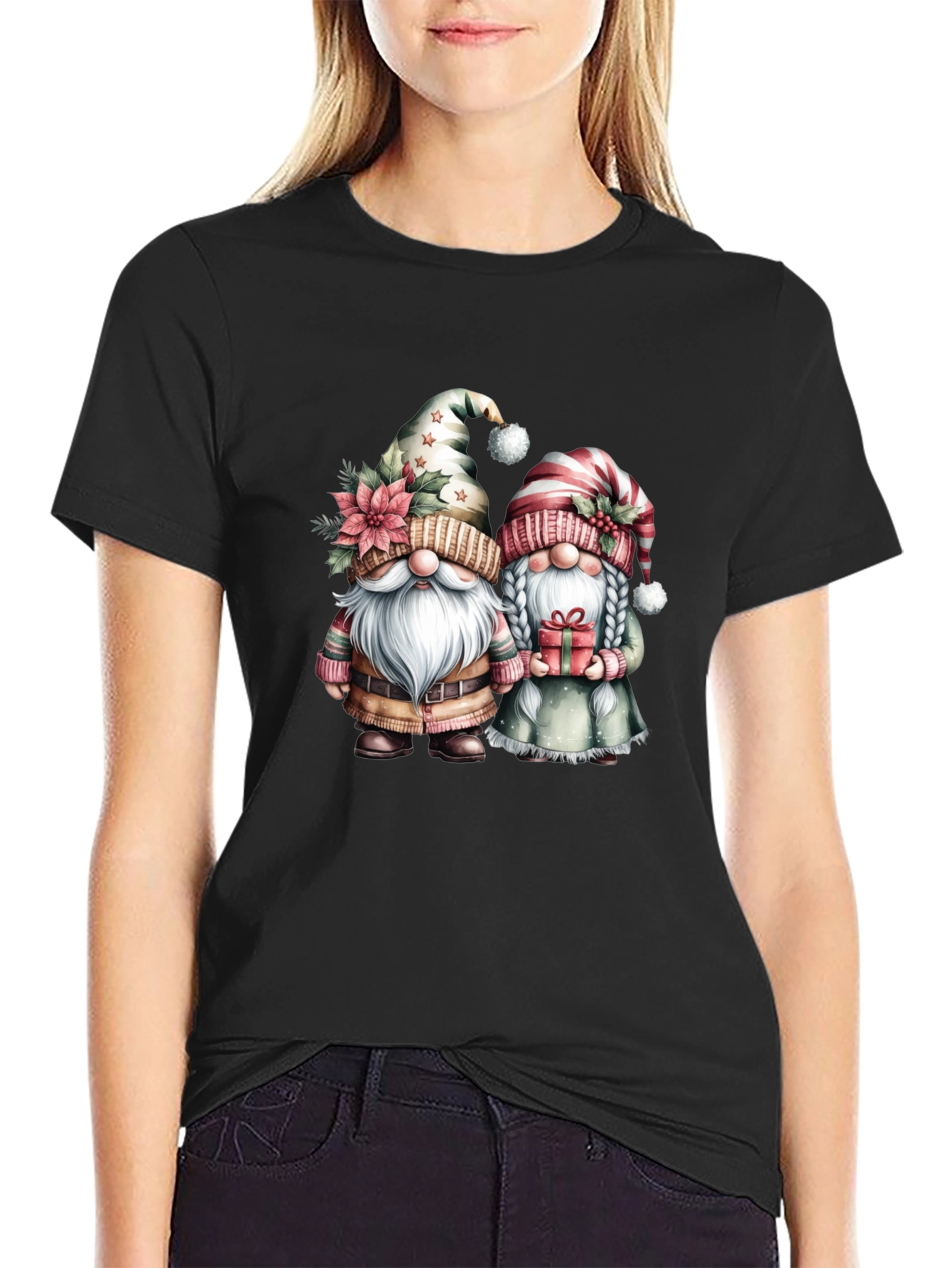Festive Gnome Couple T-Shirt