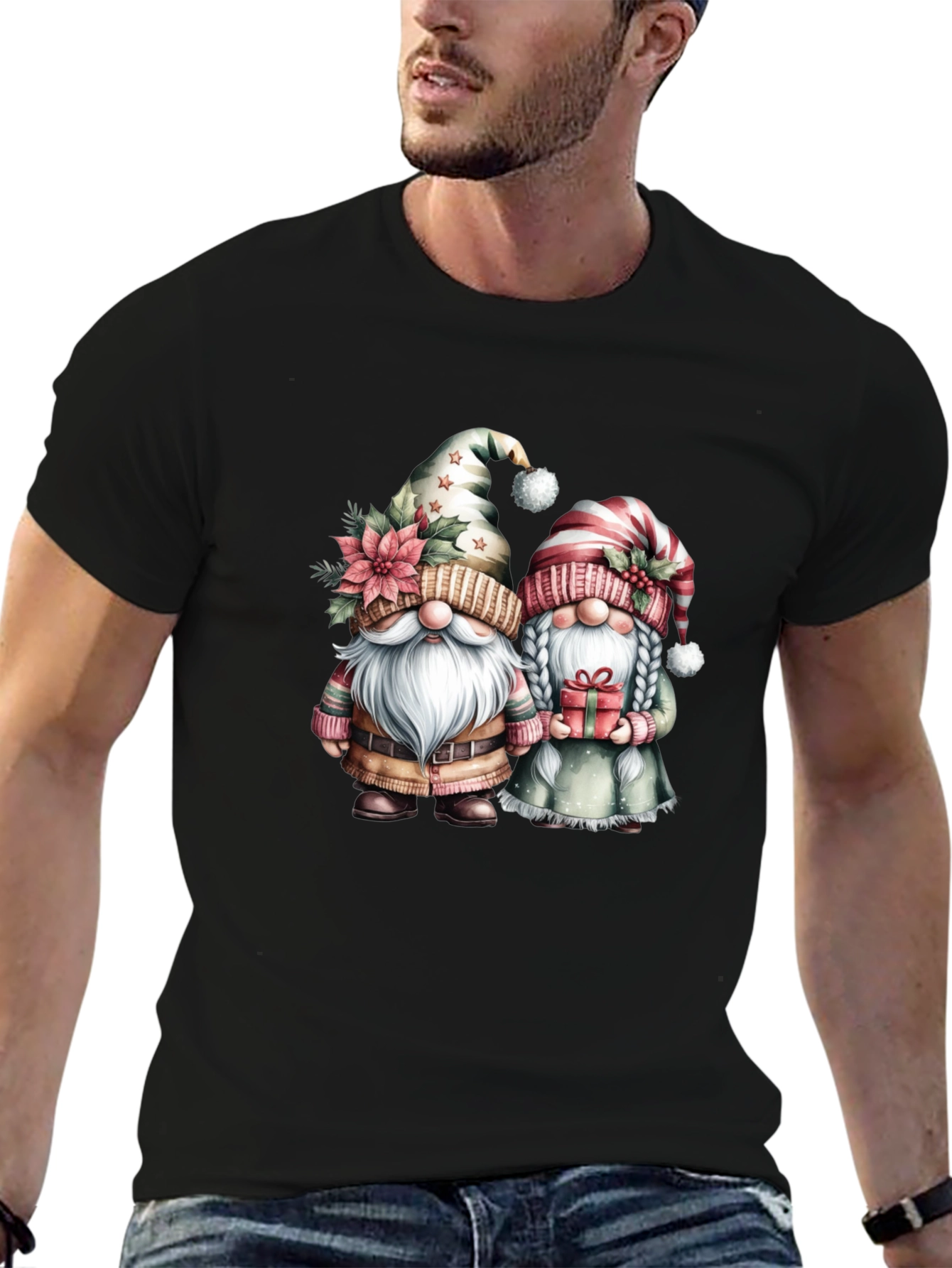 Festive Gnome Couple T-Shirt
