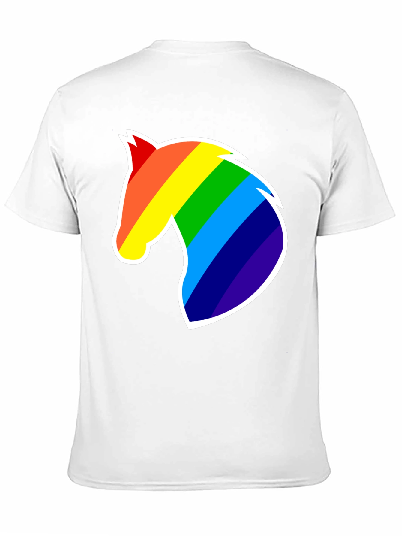 Rainbow Horse Head Graphic T-Shirt