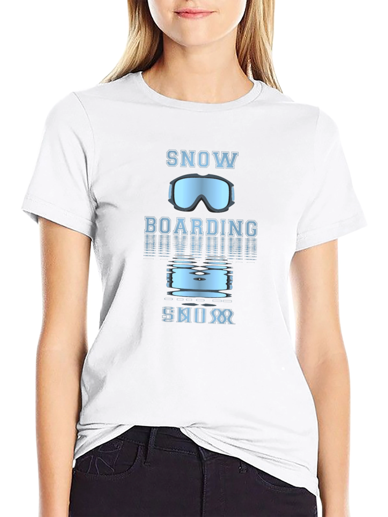 Snowboarding Graphic Tee - Black Cotton