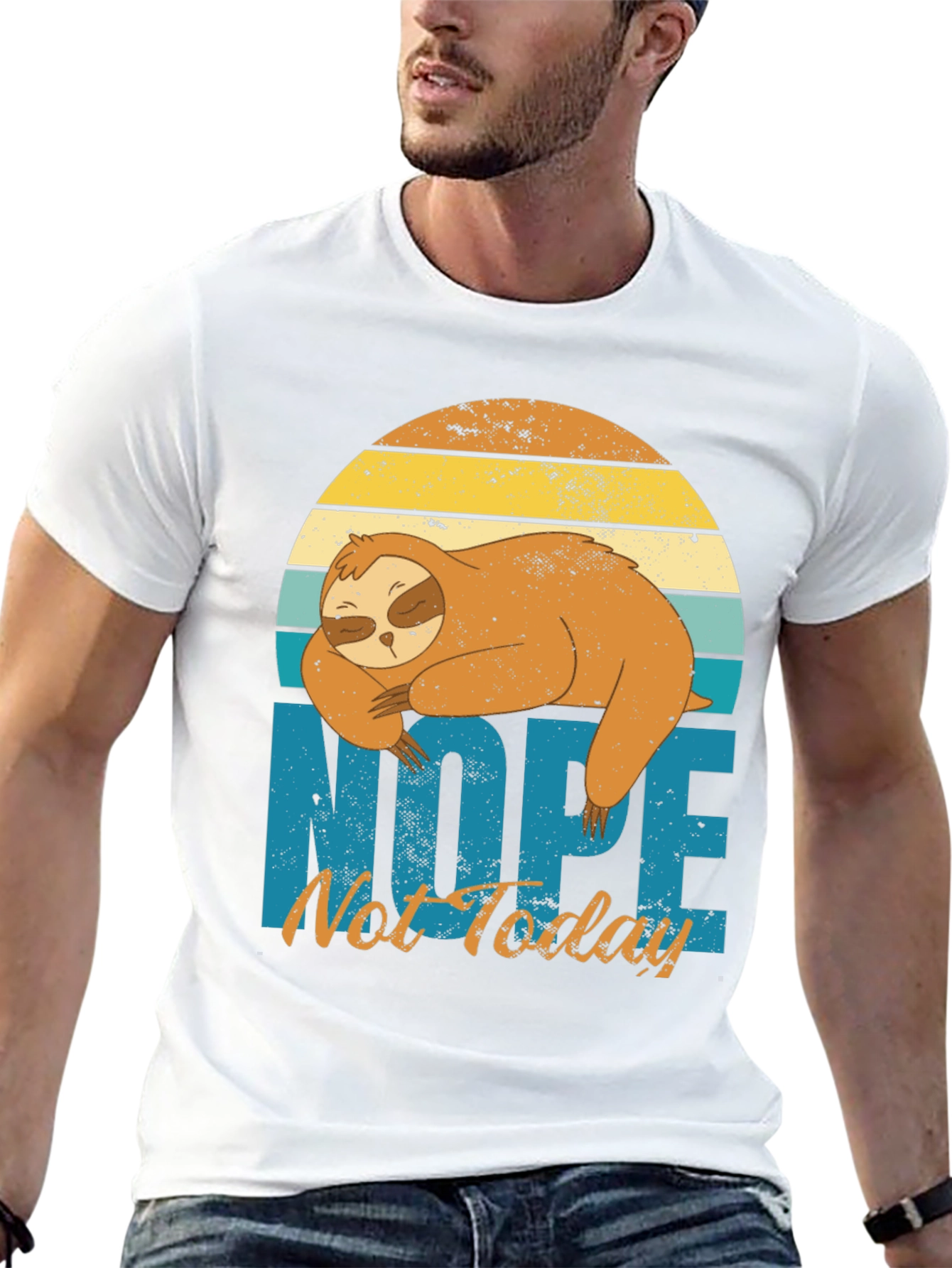 Nope Not Today Sloth Graphic Tee - Relaxed Fit