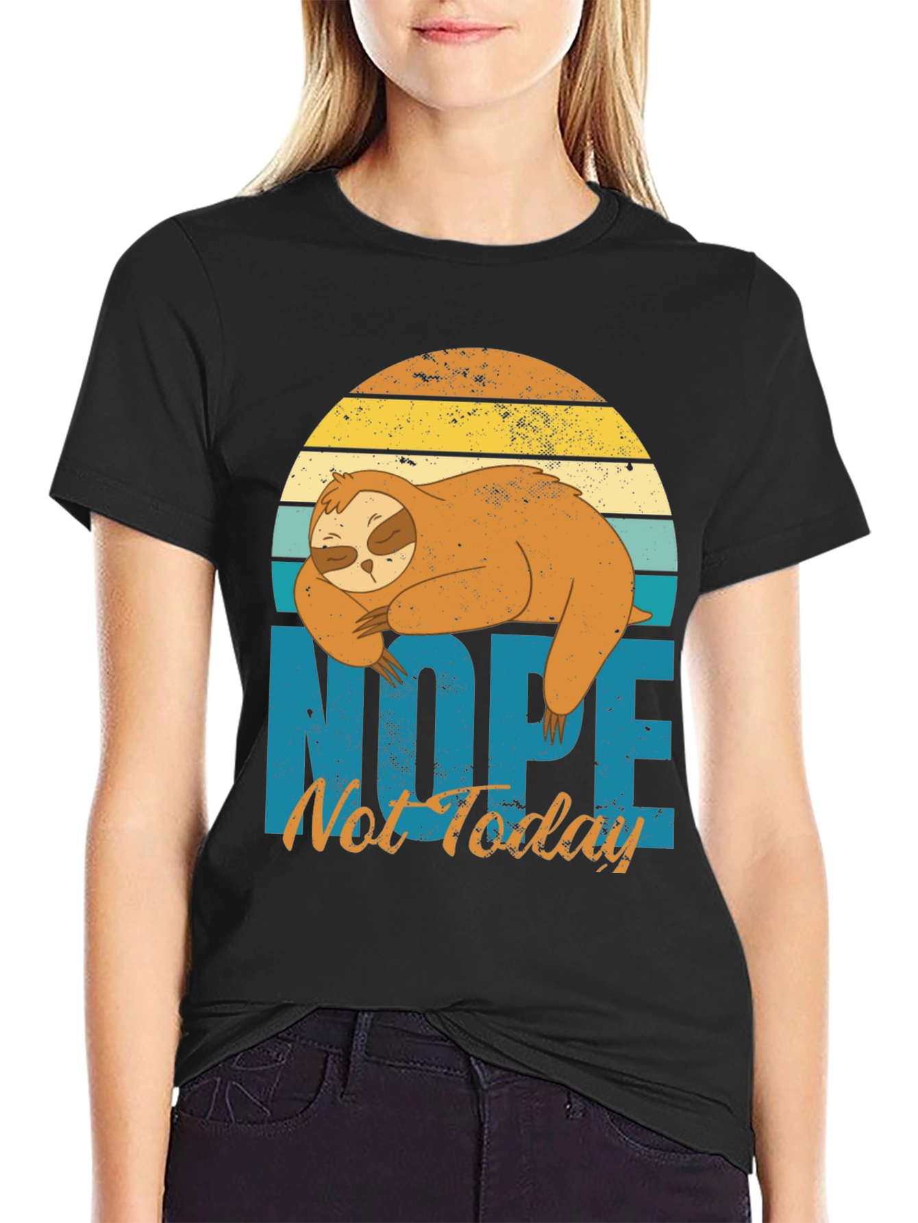 Nope Not Today Sloth Graphic Tee - Relaxed Fit