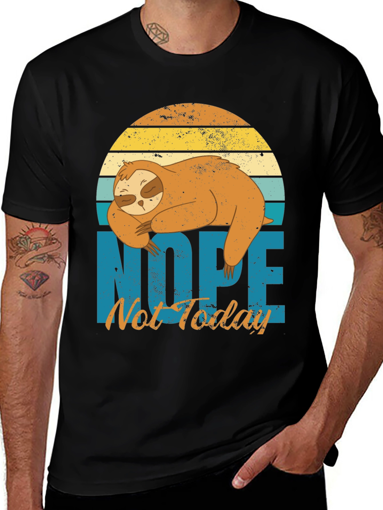 Nope Not Today Sloth Graphic Tee - Relaxed Fit