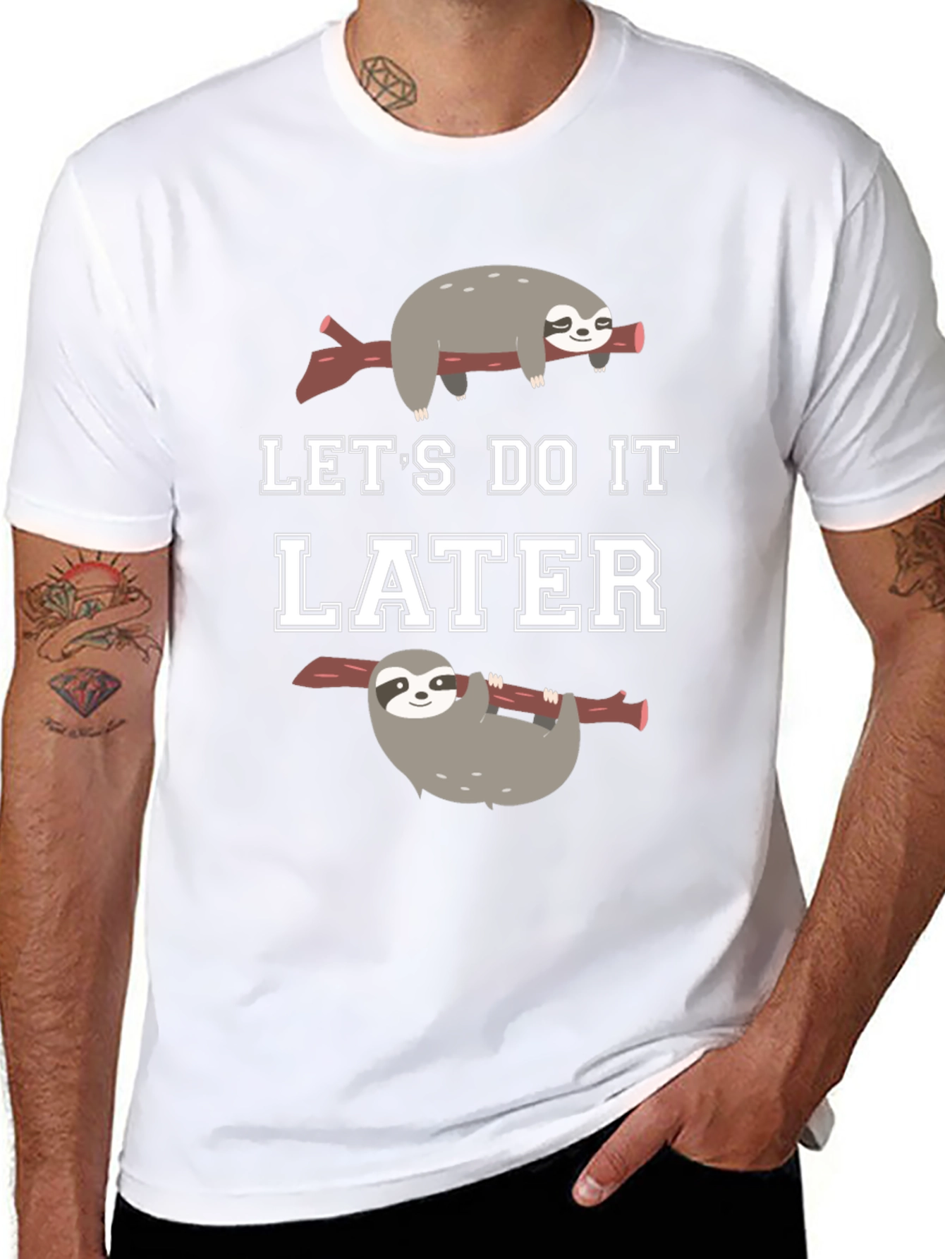 Lets Do It Later Sloth Graphic T-Shirt