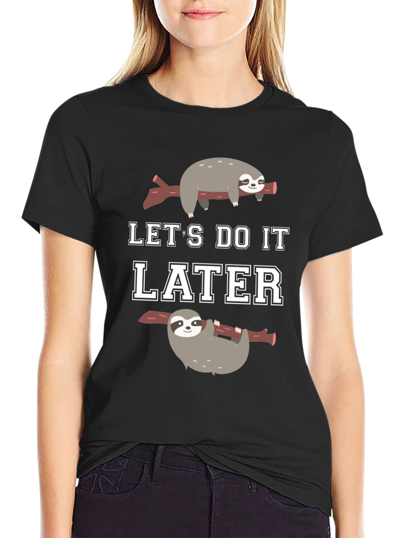 Lets Do It Later Sloth Graphic T-Shirt
