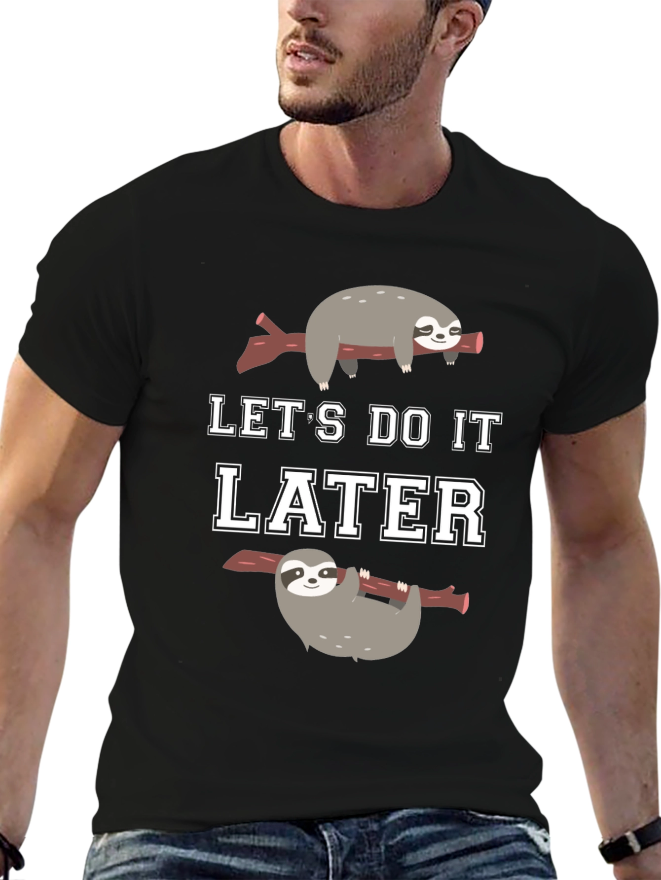 Lets Do It Later Sloth Graphic T-Shirt
