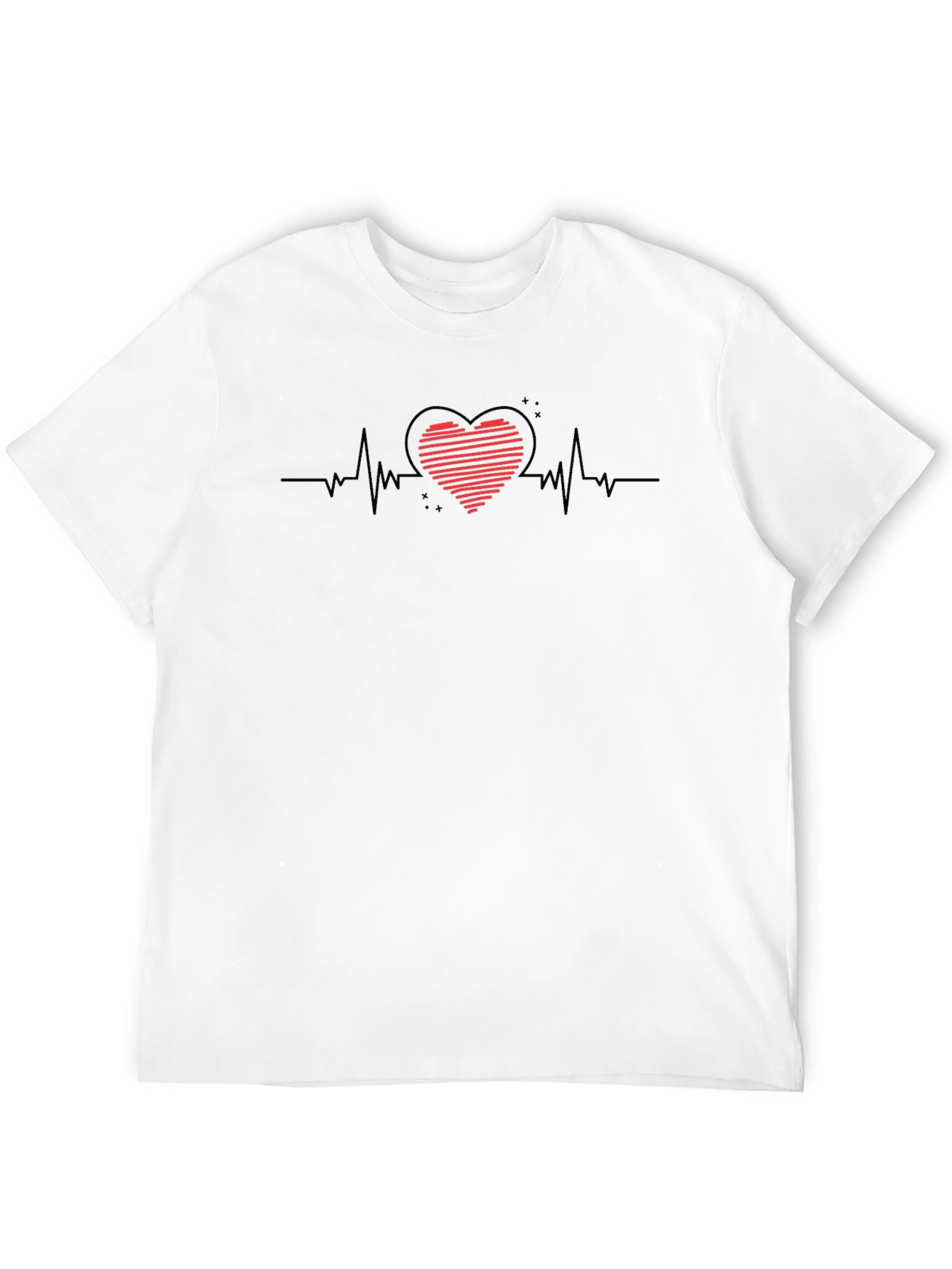 Heartbeat Graphic Tee - Stylish Black T-Shirt