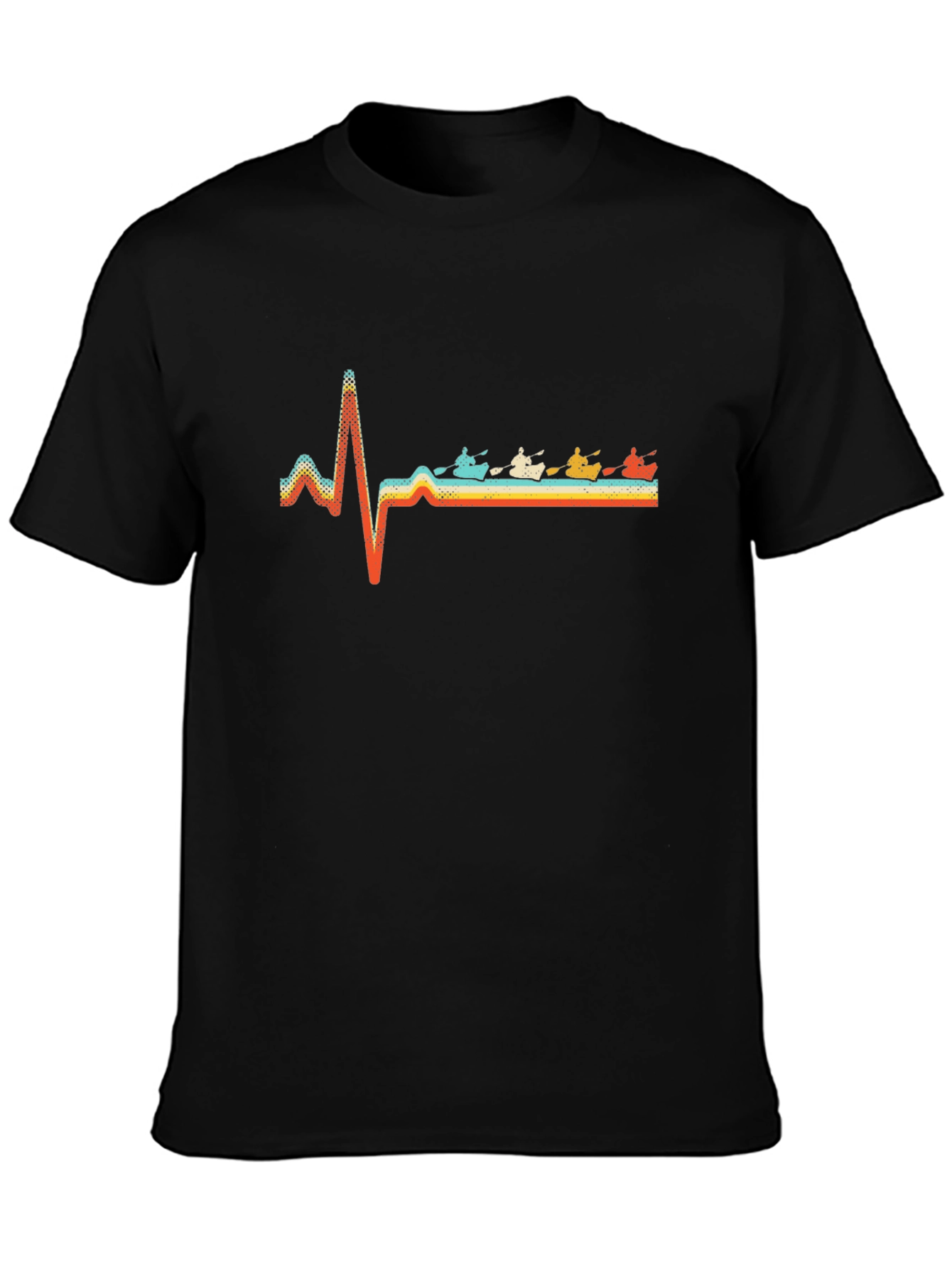 Kayaking Heartbeat T-Shirt - Black