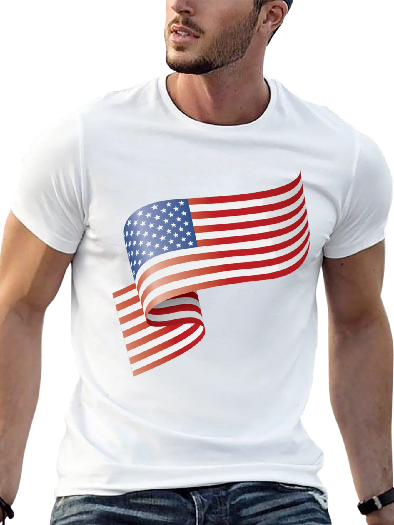 American Flag Graphic Tee - Patriotic Style