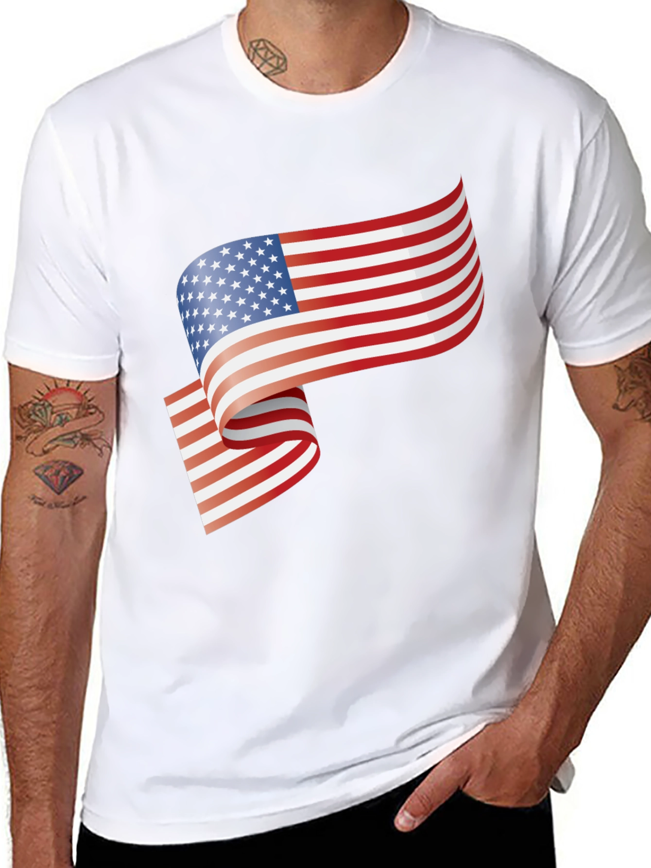 American Flag Graphic Tee - Patriotic Style