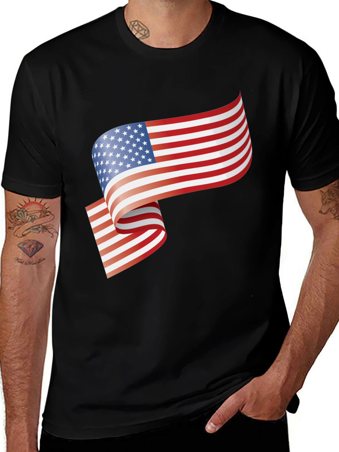 American Flag Graphic Tee - Patriotic Style
