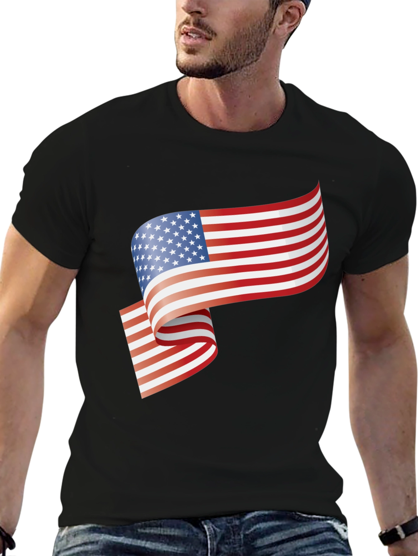 American Flag Graphic Tee - Patriotic Style