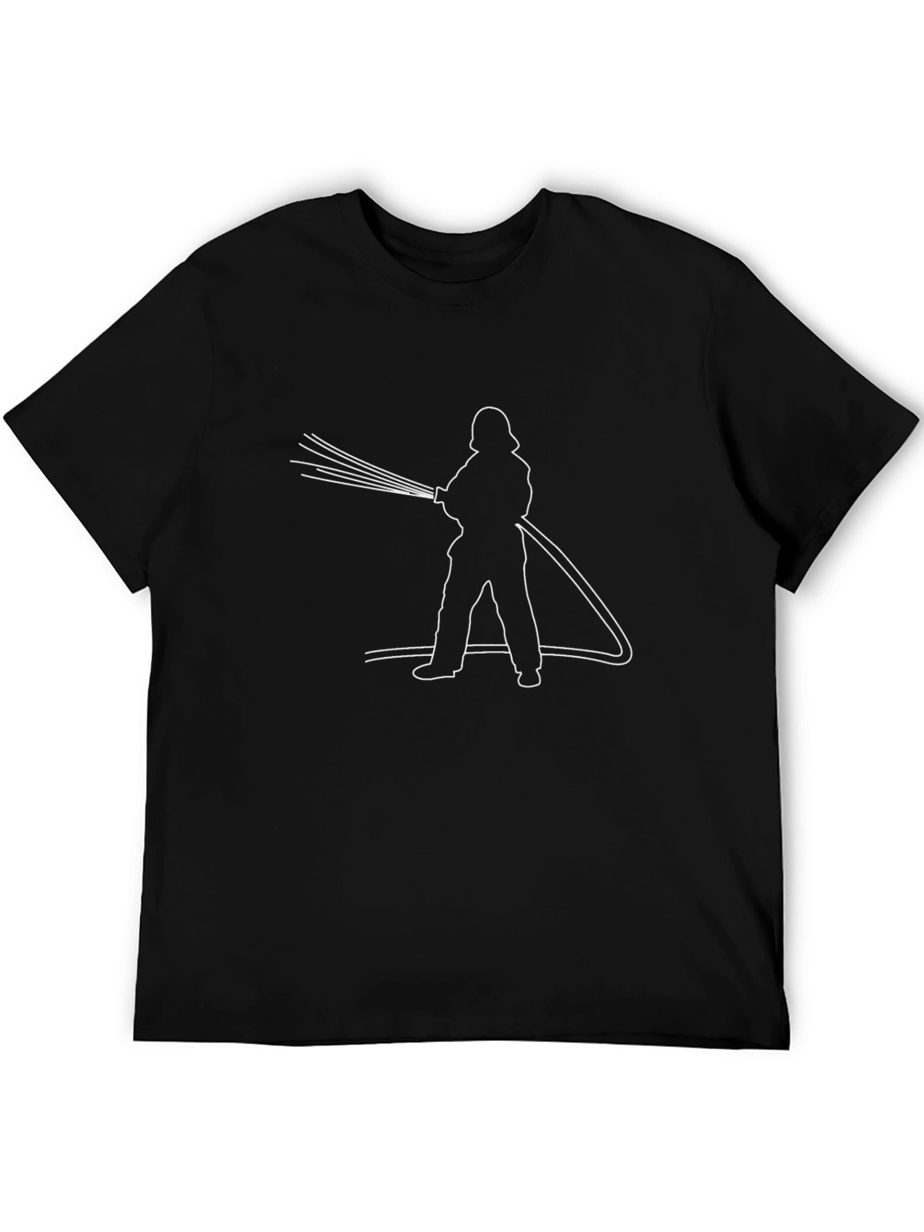 Firefighter Graphic Print Black T-Shirt