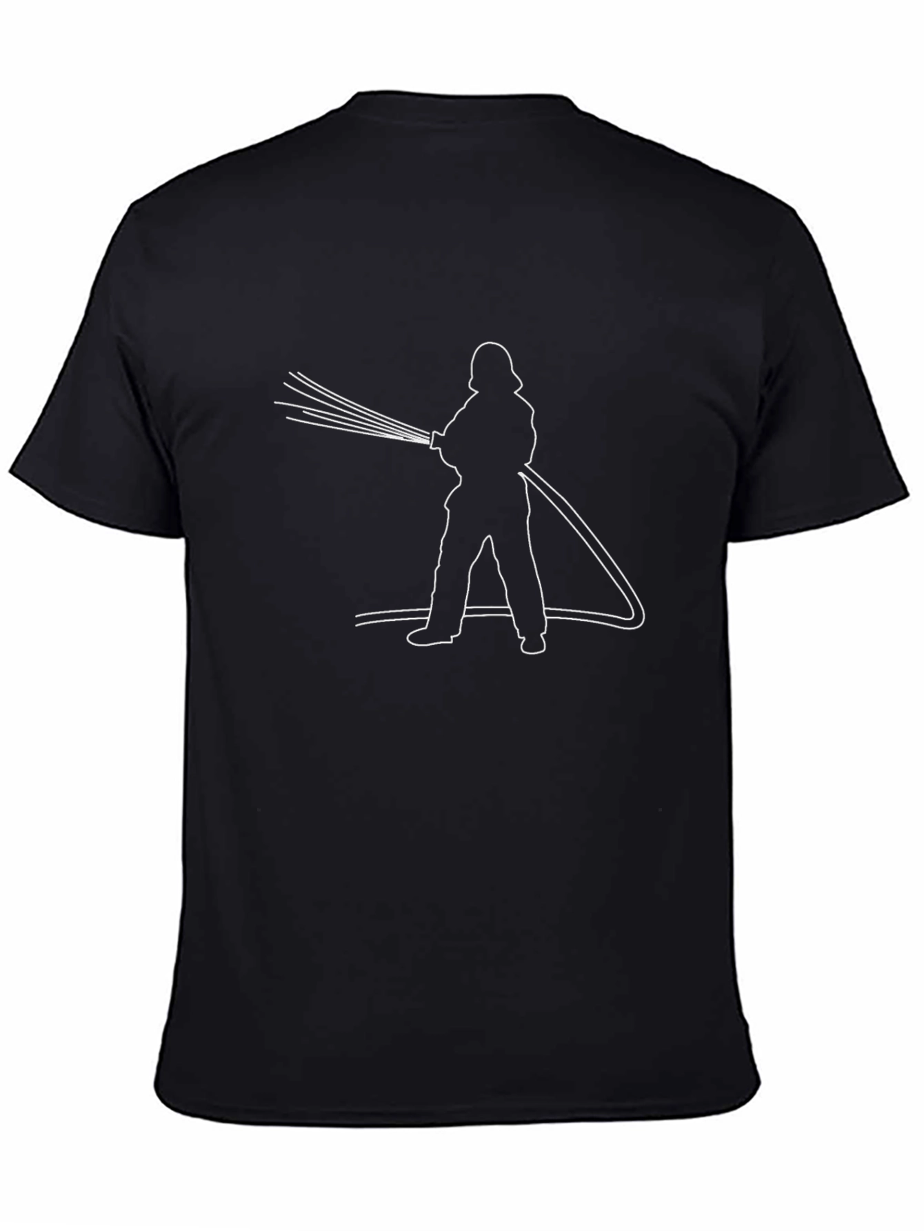Firefighter Graphic Print Black T-Shirt
