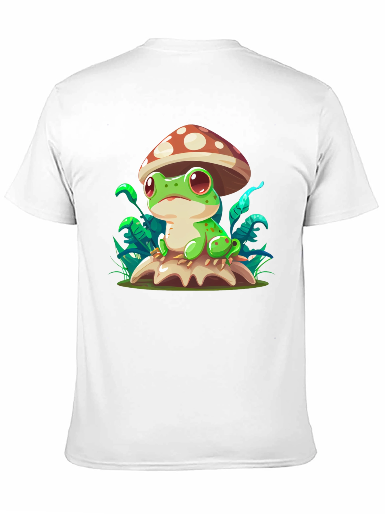 Frog on Mushroom T-Shirt - Cute Cartoon Tee