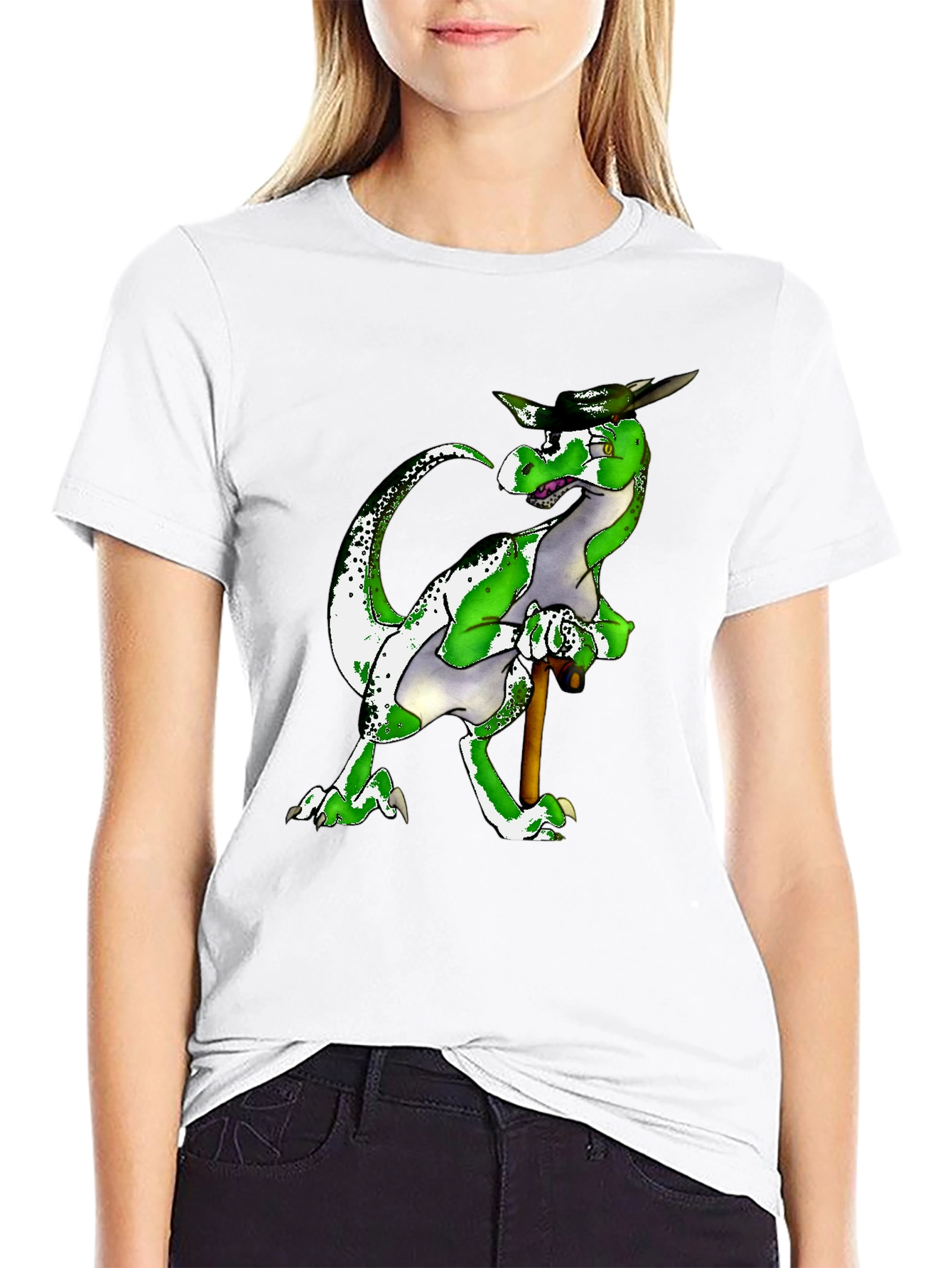 Stylish Green Dragon Graphic Tee