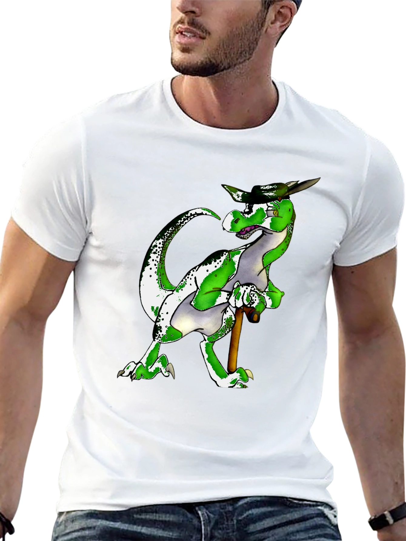 Stylish Green Dragon Graphic Tee