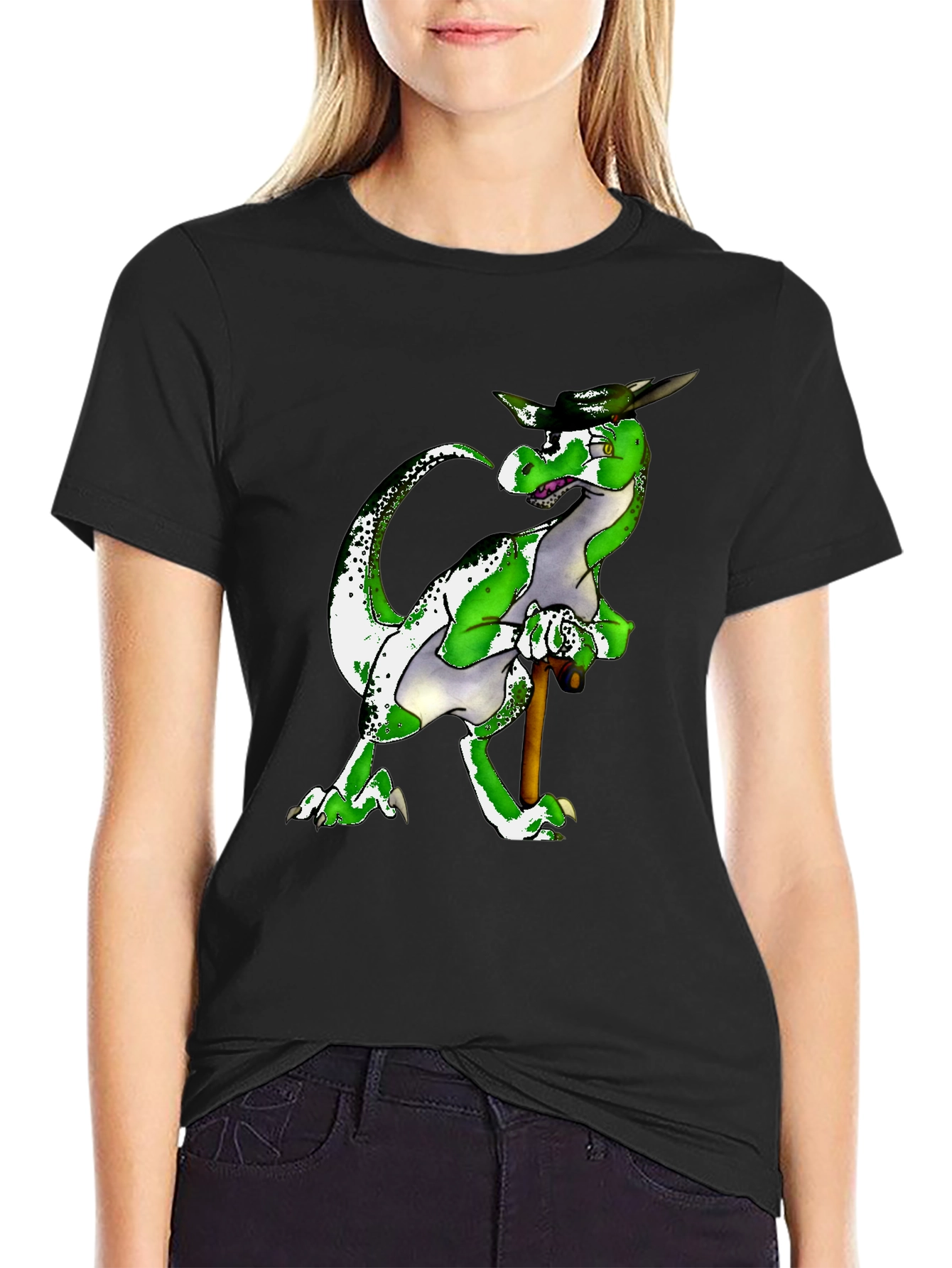 Stylish Green Dragon Graphic Tee