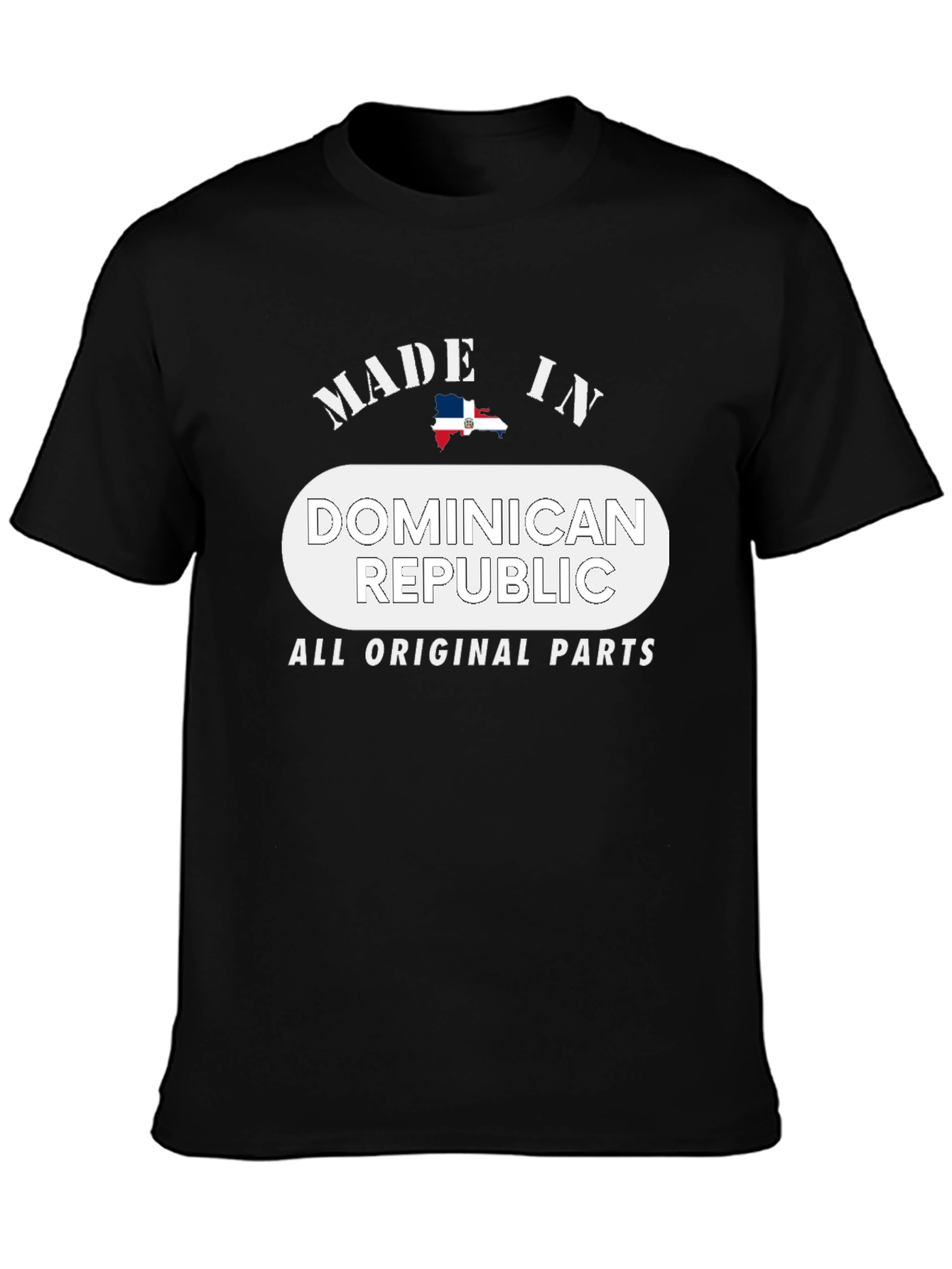 Dominican Republic All Original Parts Black T-Shirt