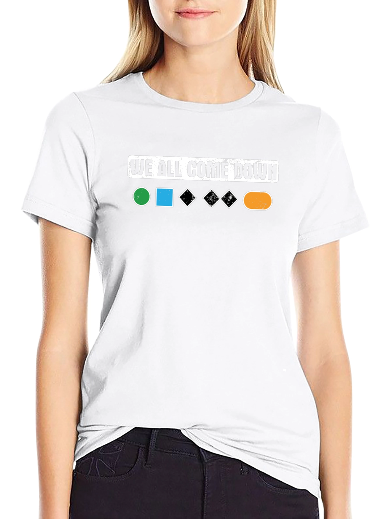 We All Come Down Black Ski Run T-Shirt